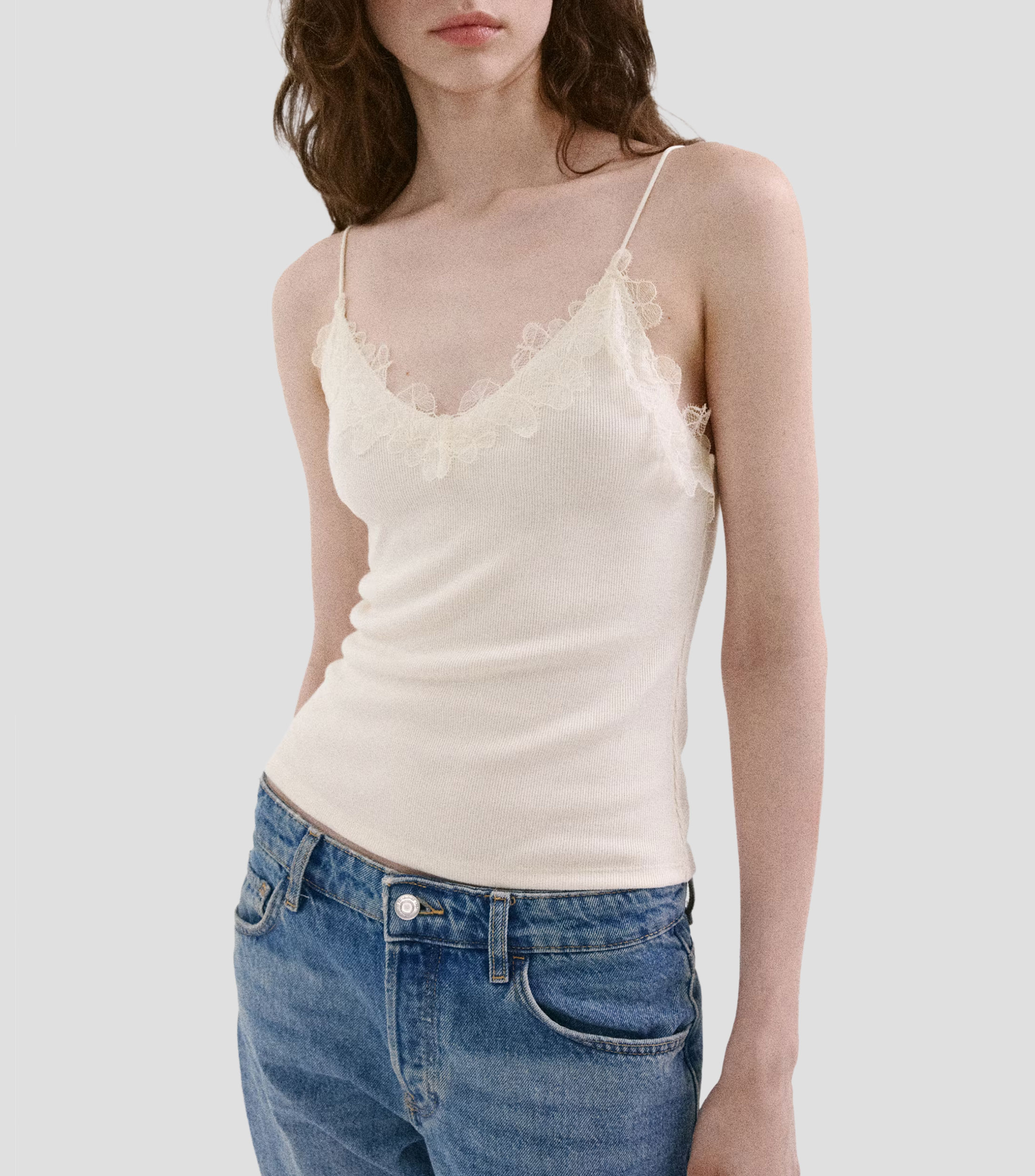 Blusa lisa sin mangas Mujer