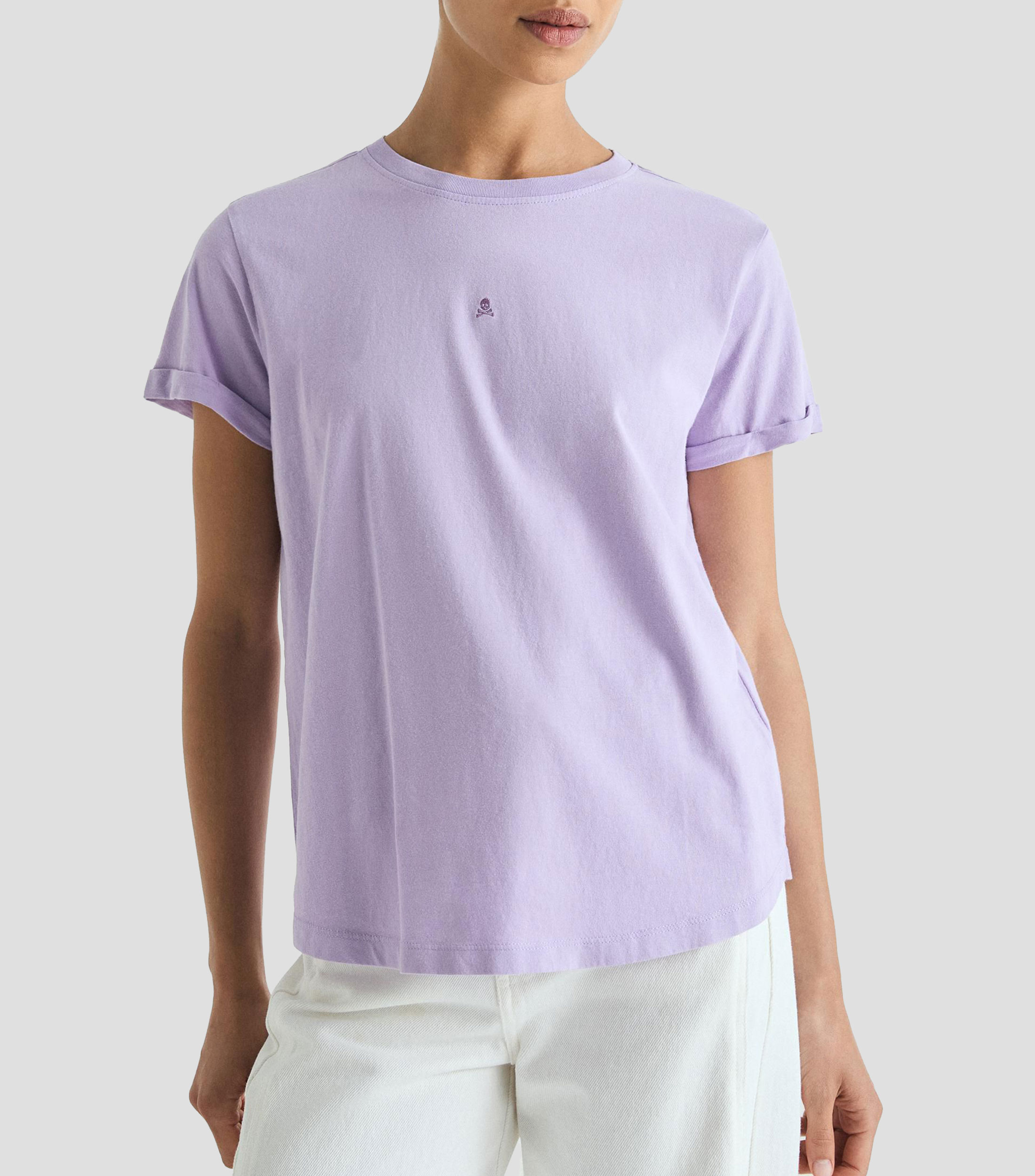 Playera cuello redondo manga corta lisa Mujer