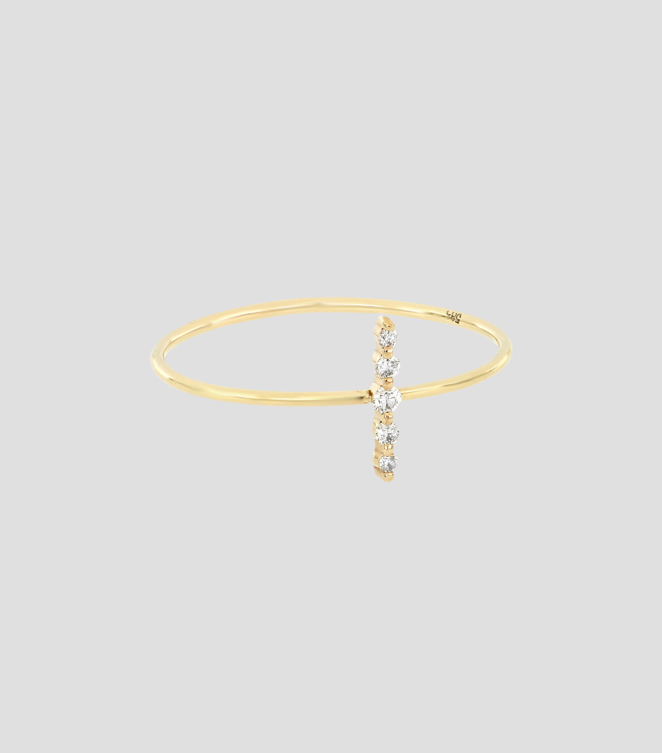 Anillo en oro amarillo 18 Kilate con diamantes Mujer