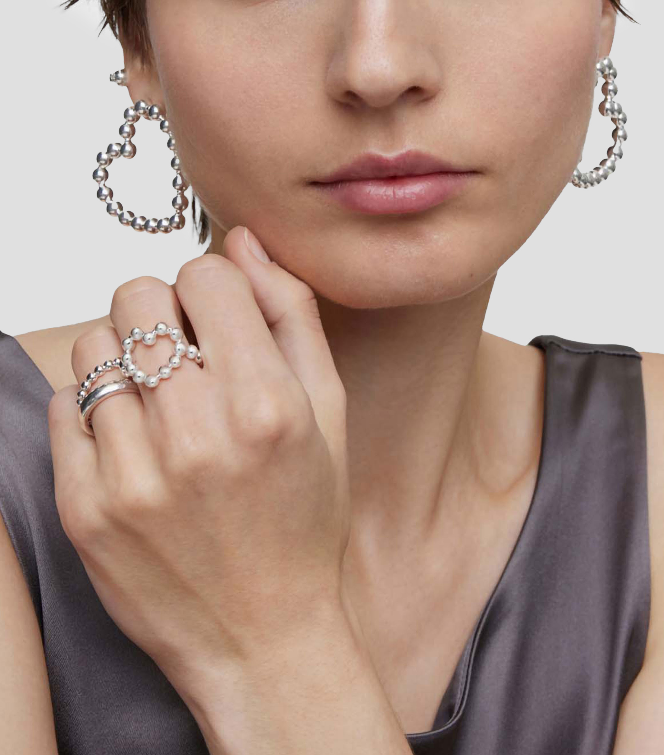 Anillo en plata corazón Mujer