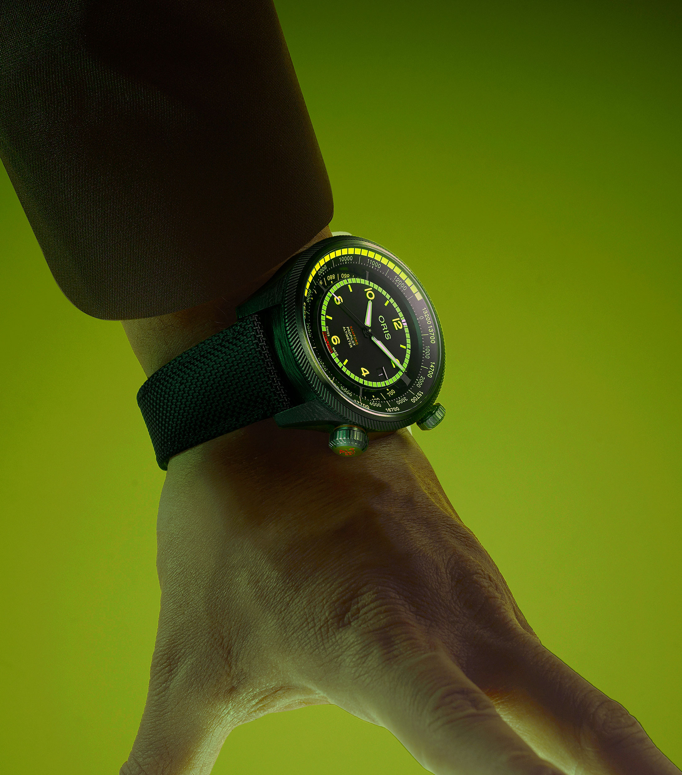 Reloj para Hombre Oris x Bamford Altímetro ProPilot Mission Deportivo, Negro