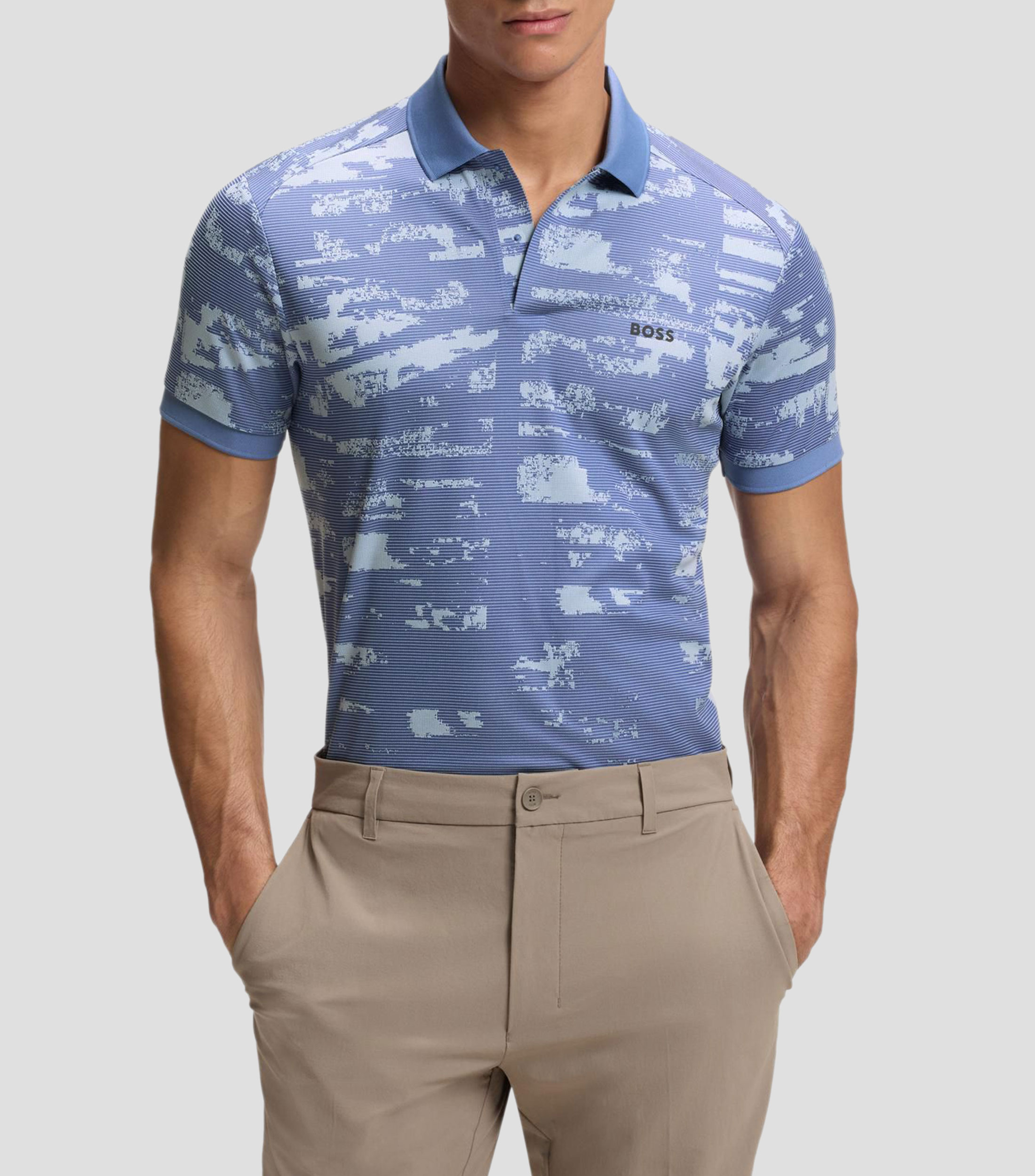 Polo slim con motivo en jacquard Hombre