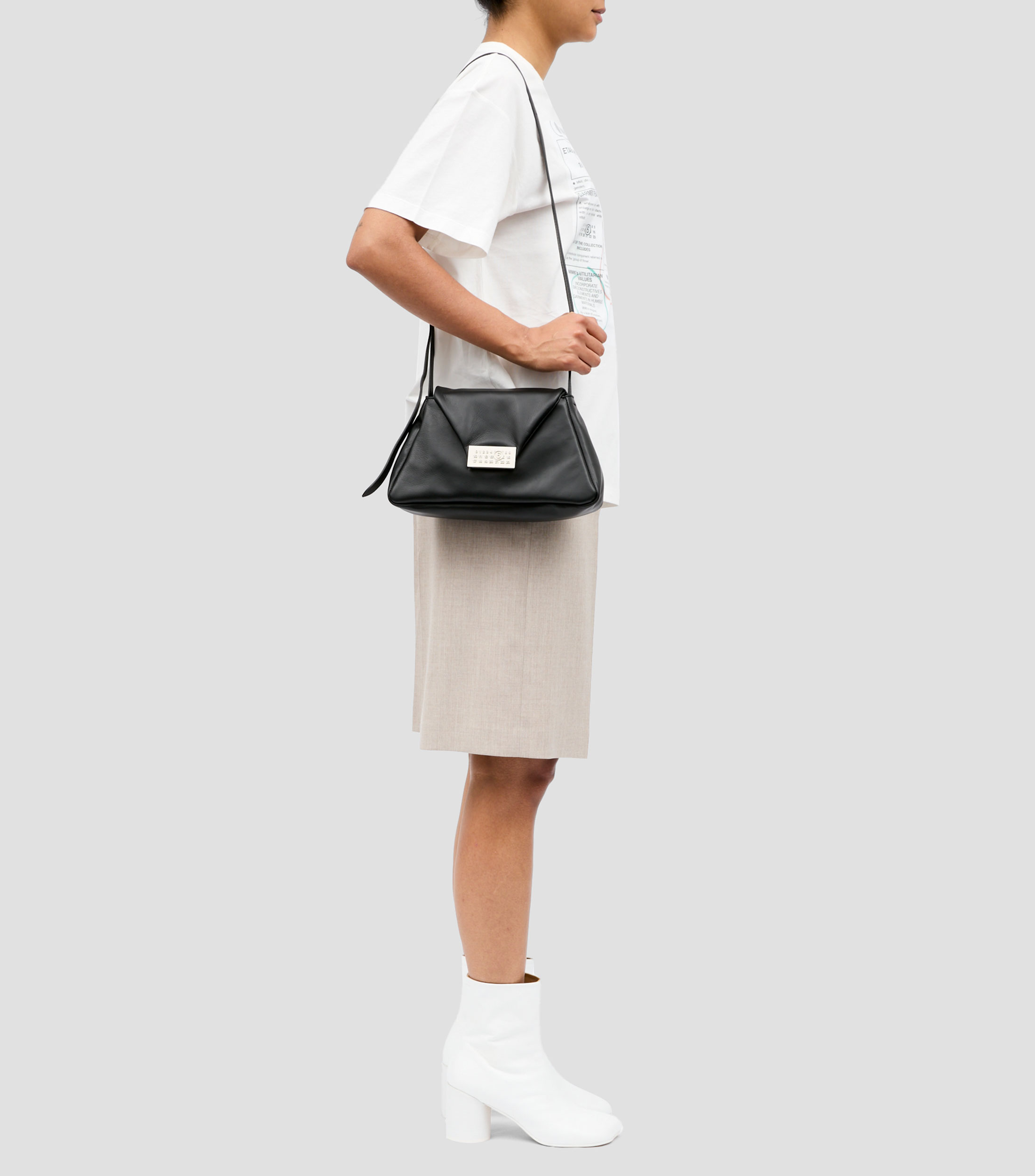 Bolsa Crossbody en Piel Negra Numeric Mujer