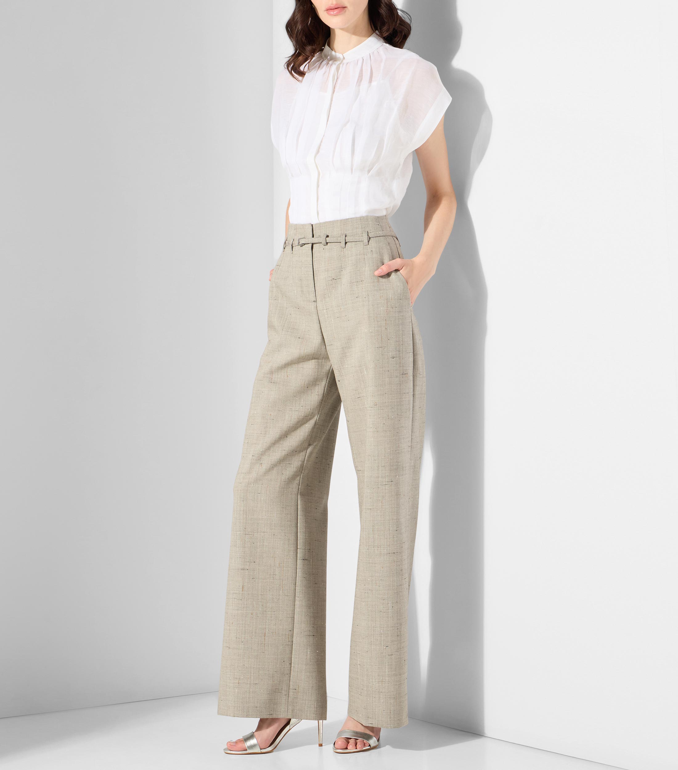 Blusa lisa manga corta Mujer