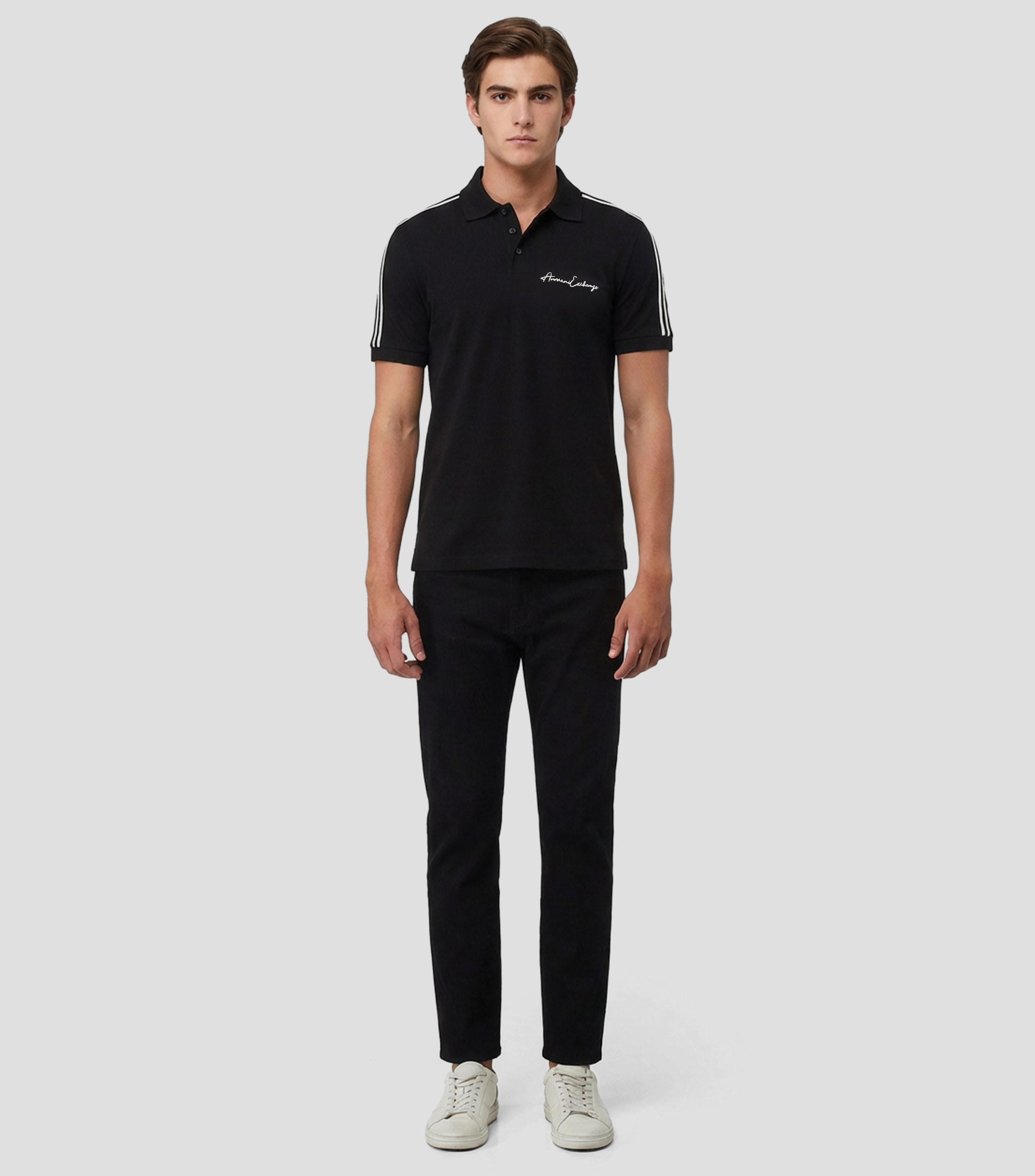 Playera tipo polo manga corta lisa Hombre