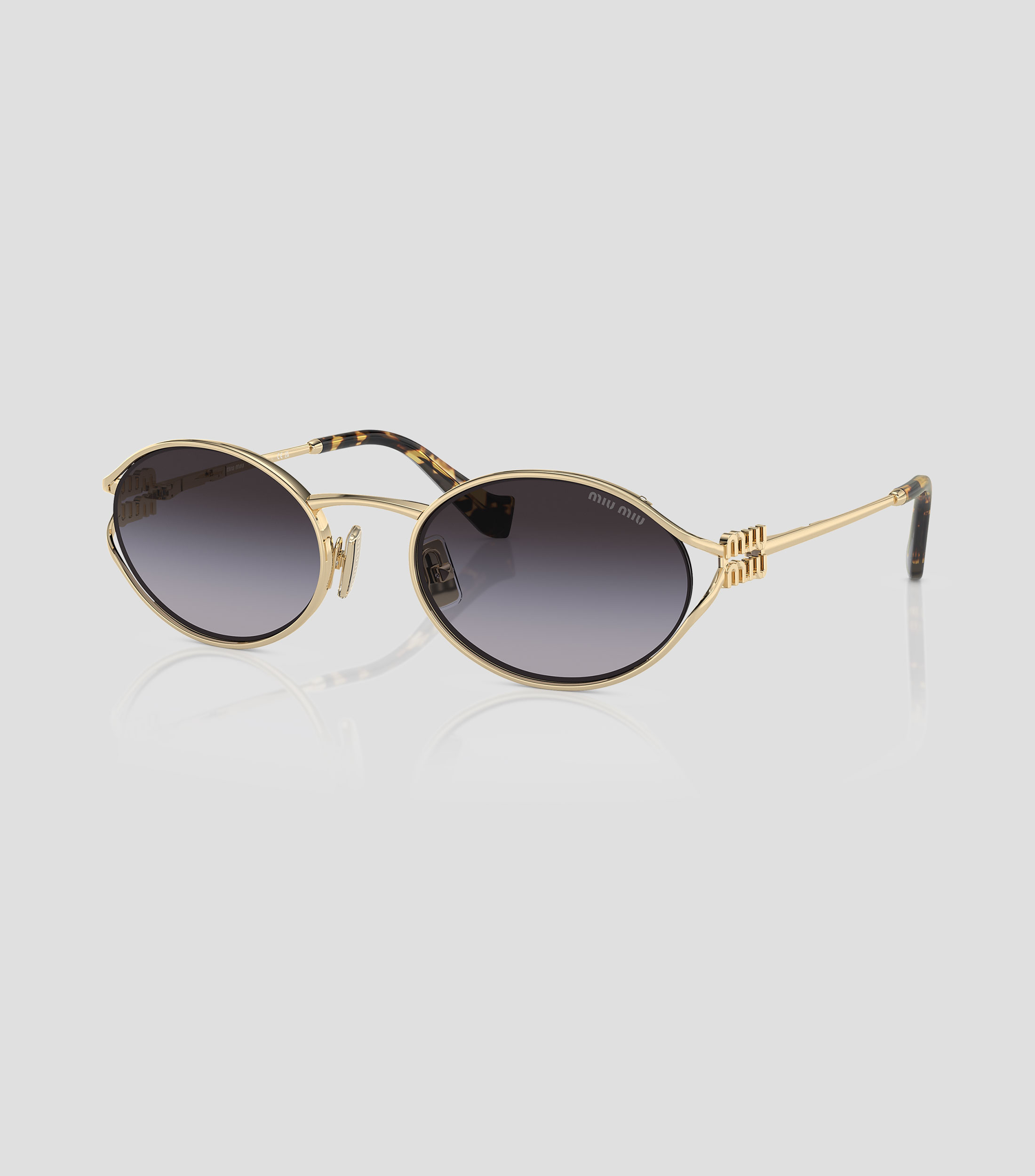 Lentes de sol ovalados dorados Mujer