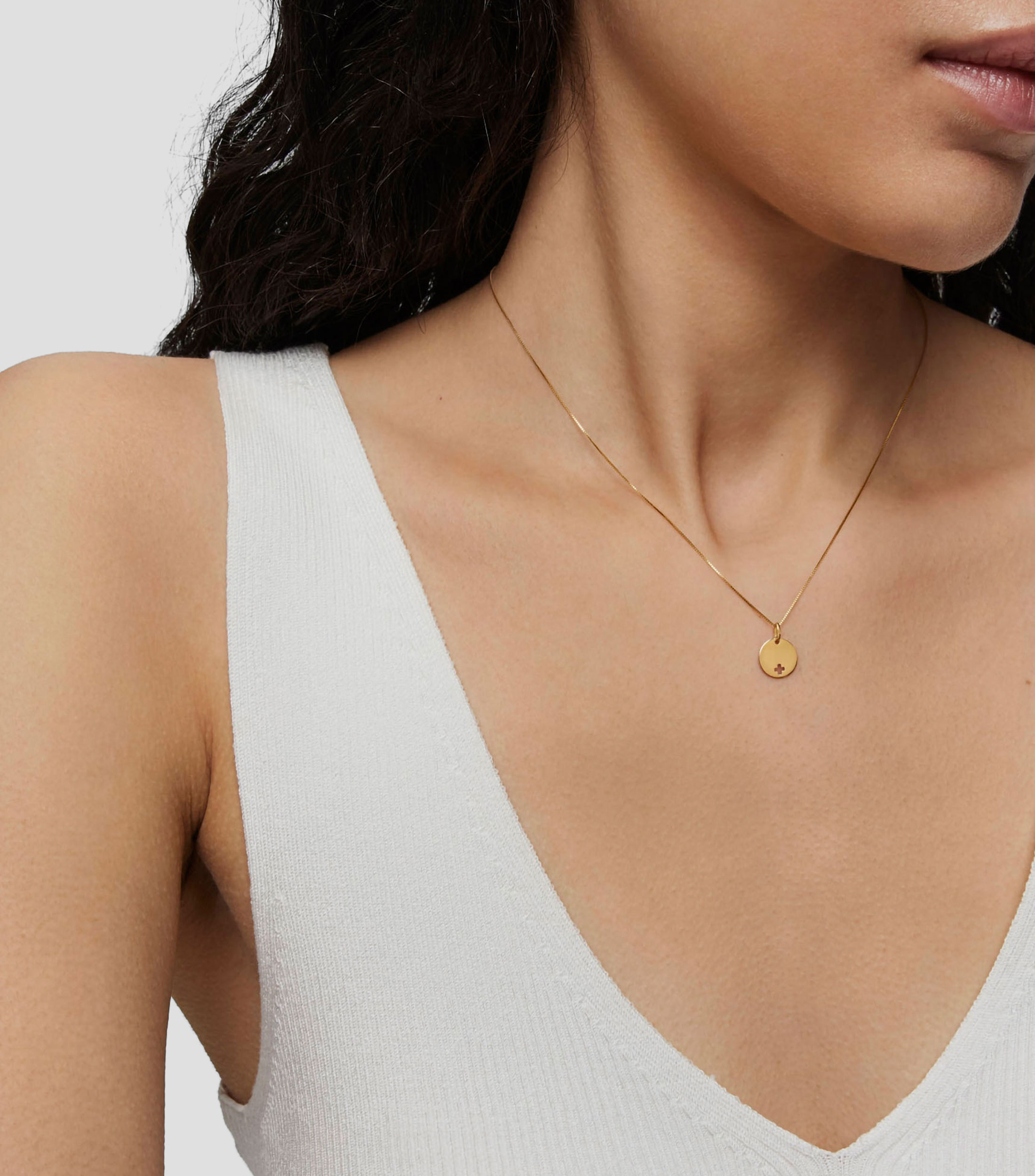 Dije Basics Cruz en oro amarillo de 18 kilates Mujer