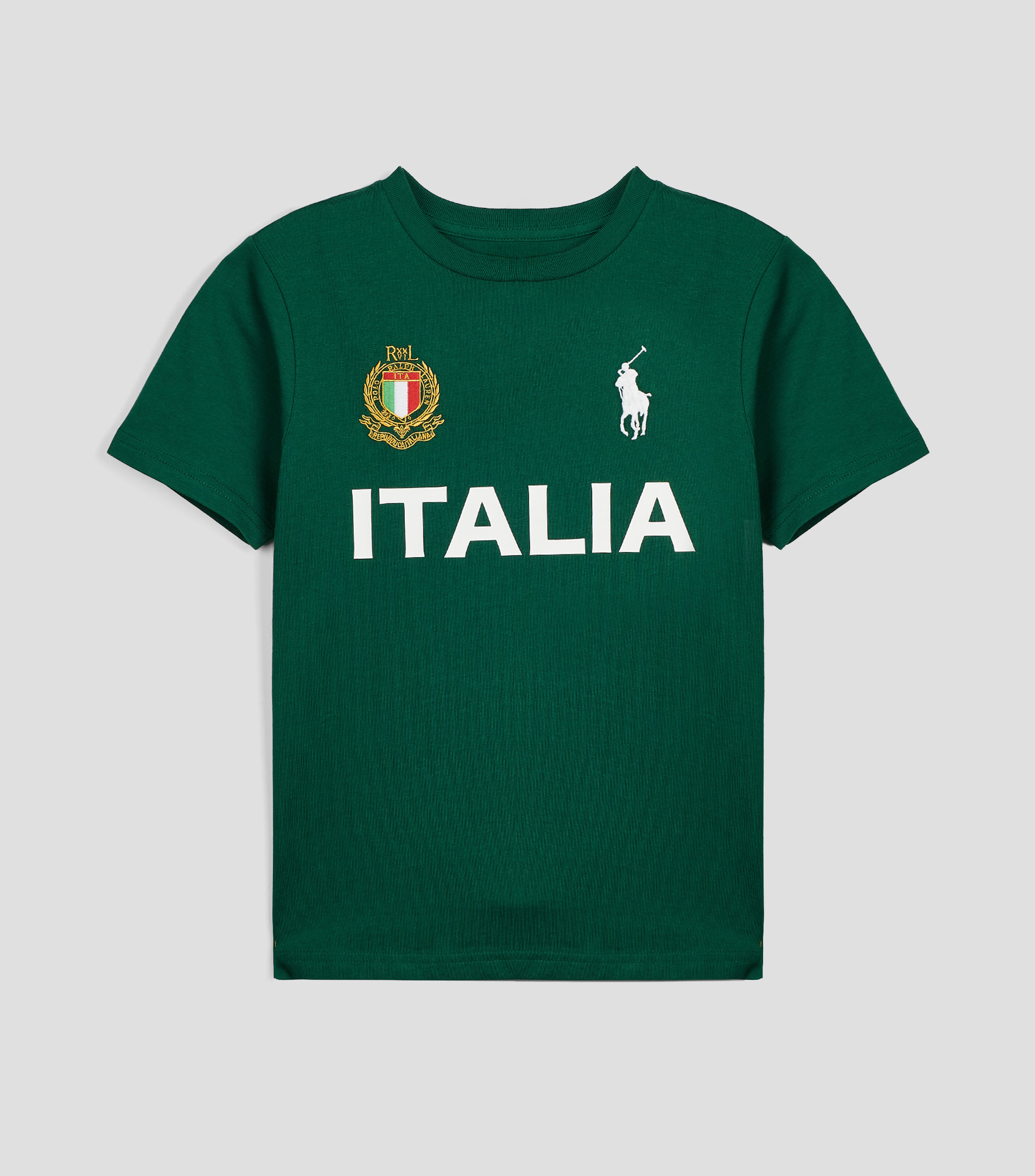 Playera cuello redondo manga corta estampada Italia Niño