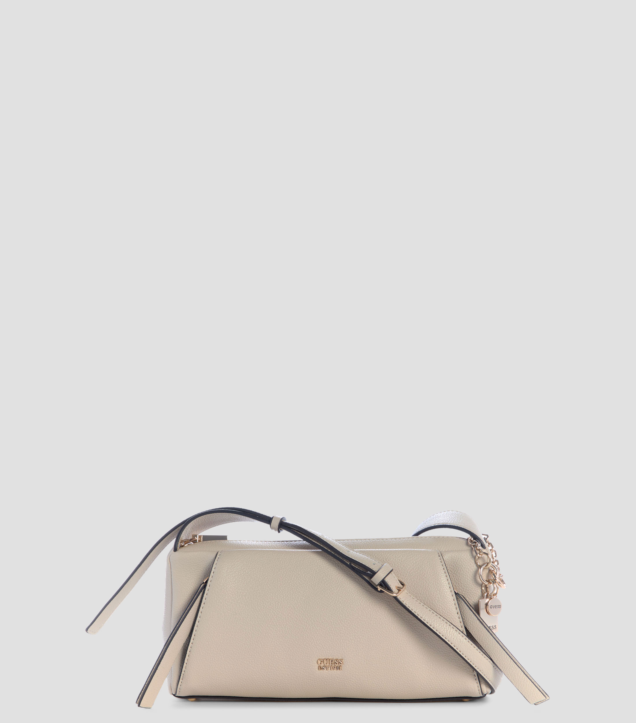 Bolsa crossbody lisa con detalle texturizado Mujer