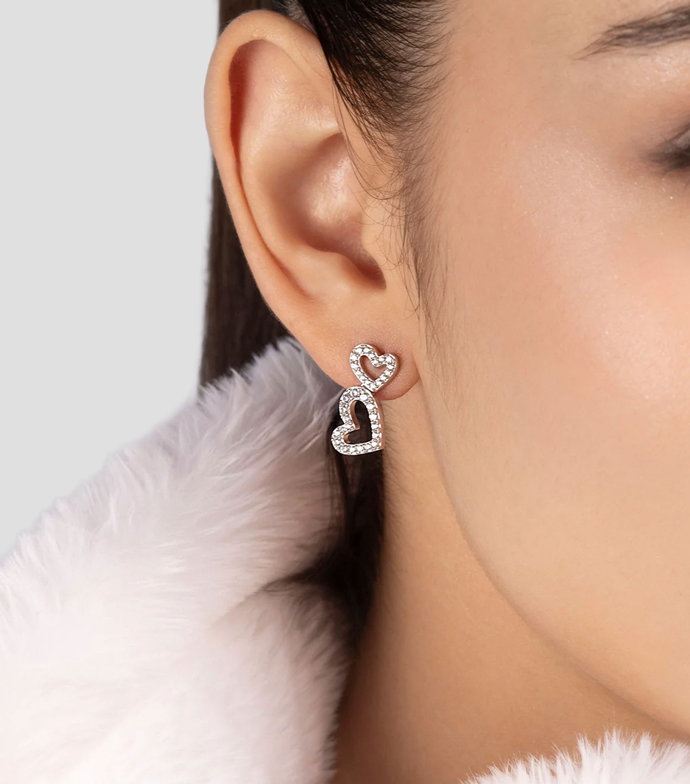 Aretes en plata .925 con zirconias cúbicas Mujer