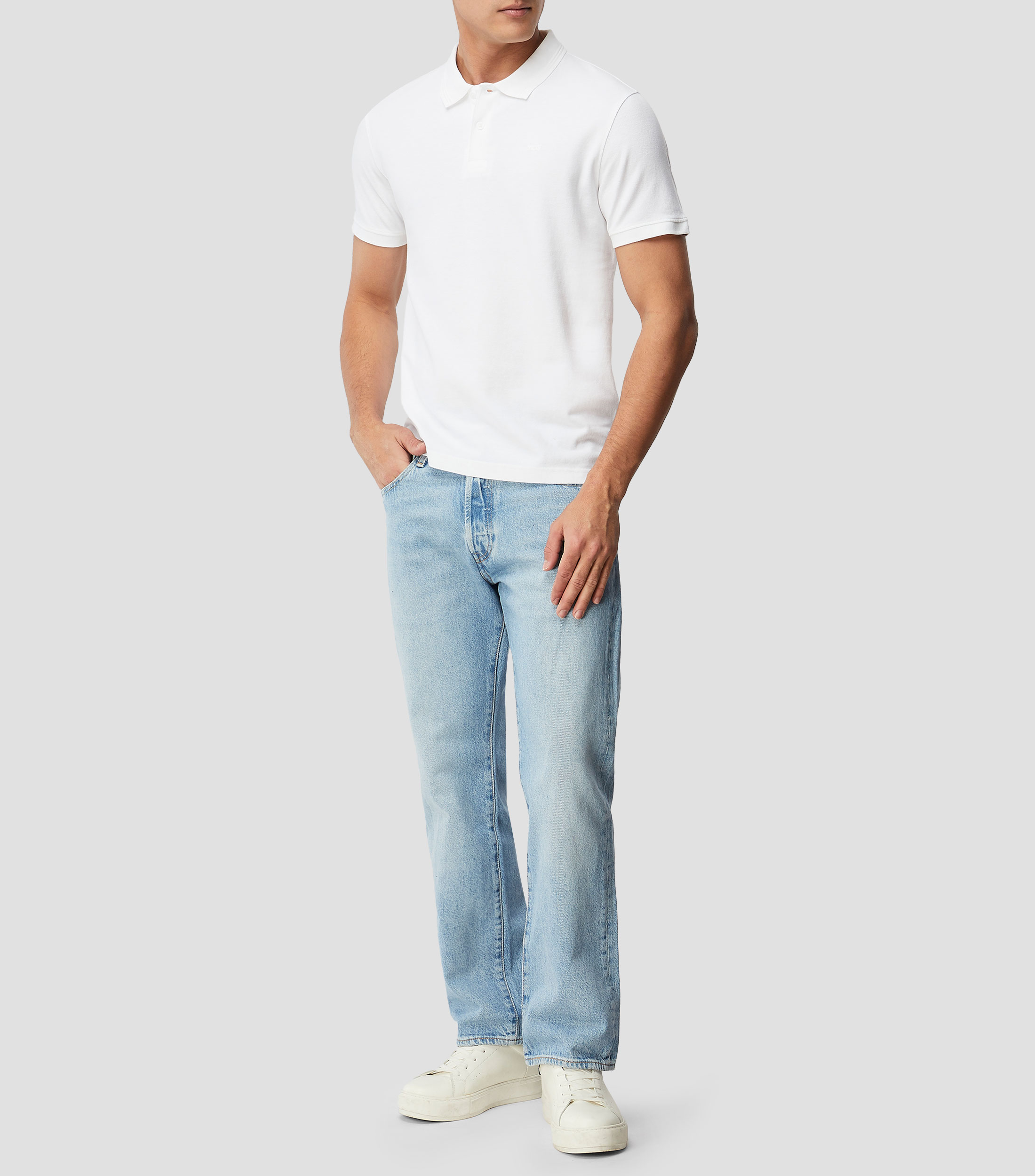 Playera cuello tipo polo manga corta lisa Hombre