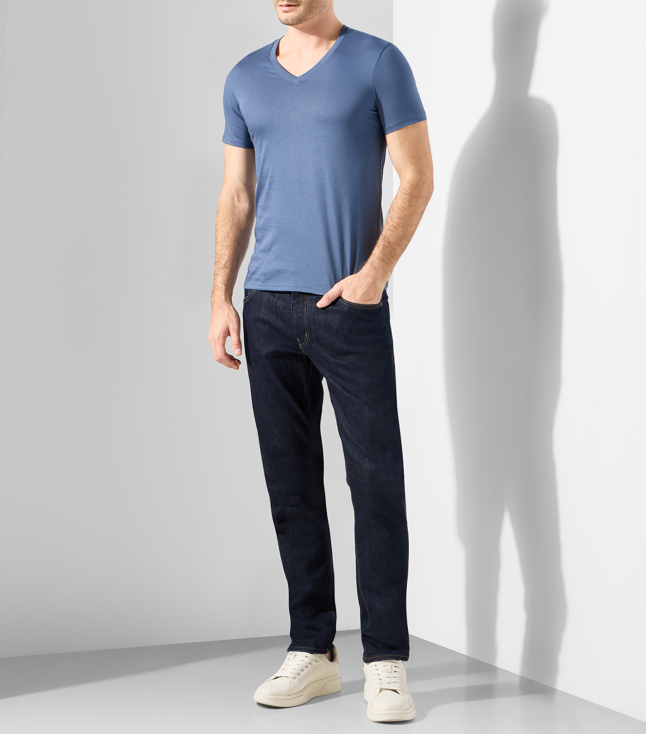 Playera cuello redondo manga corta lisa Hombre
