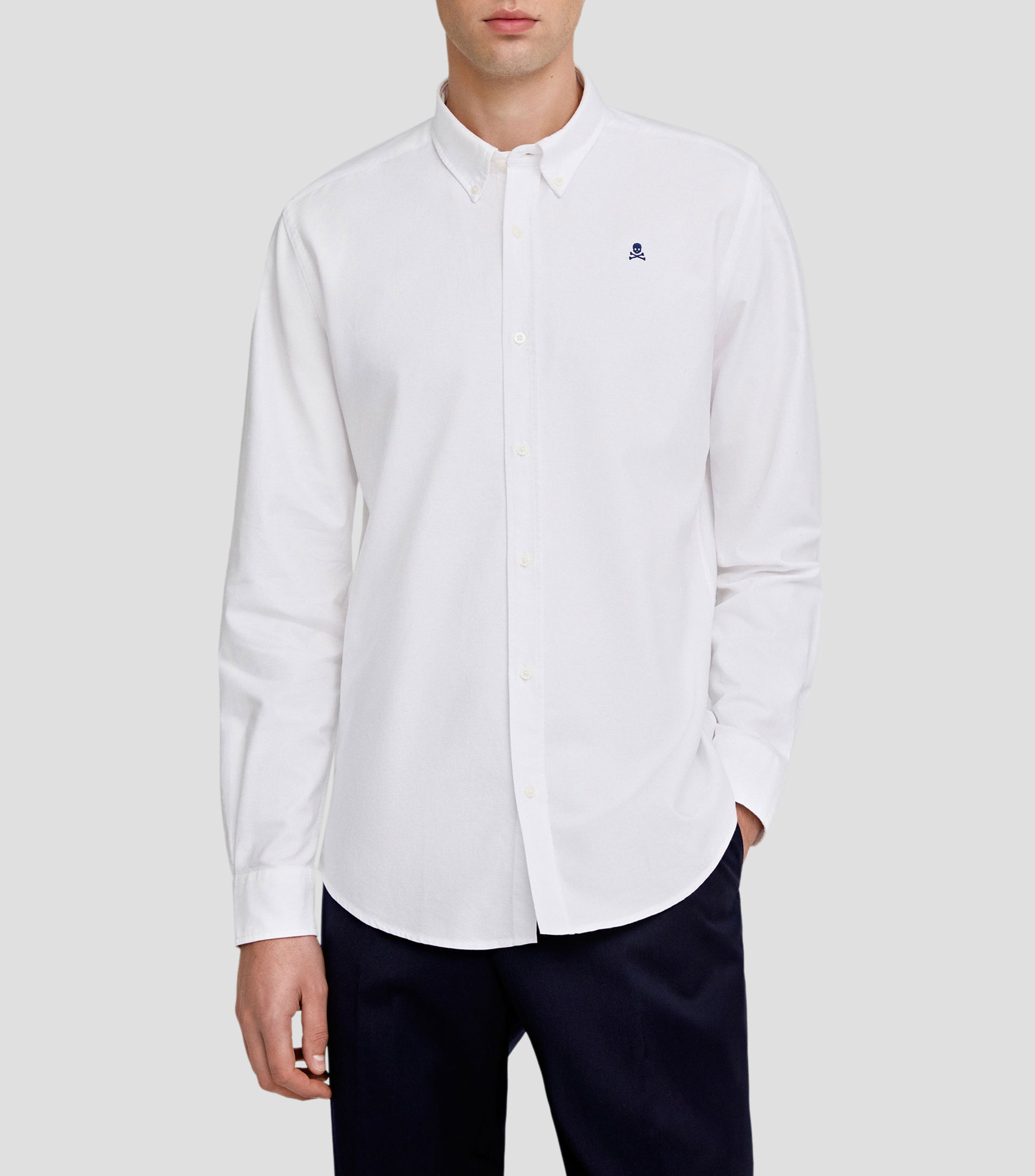 Camisa lisa manga larga Hombre