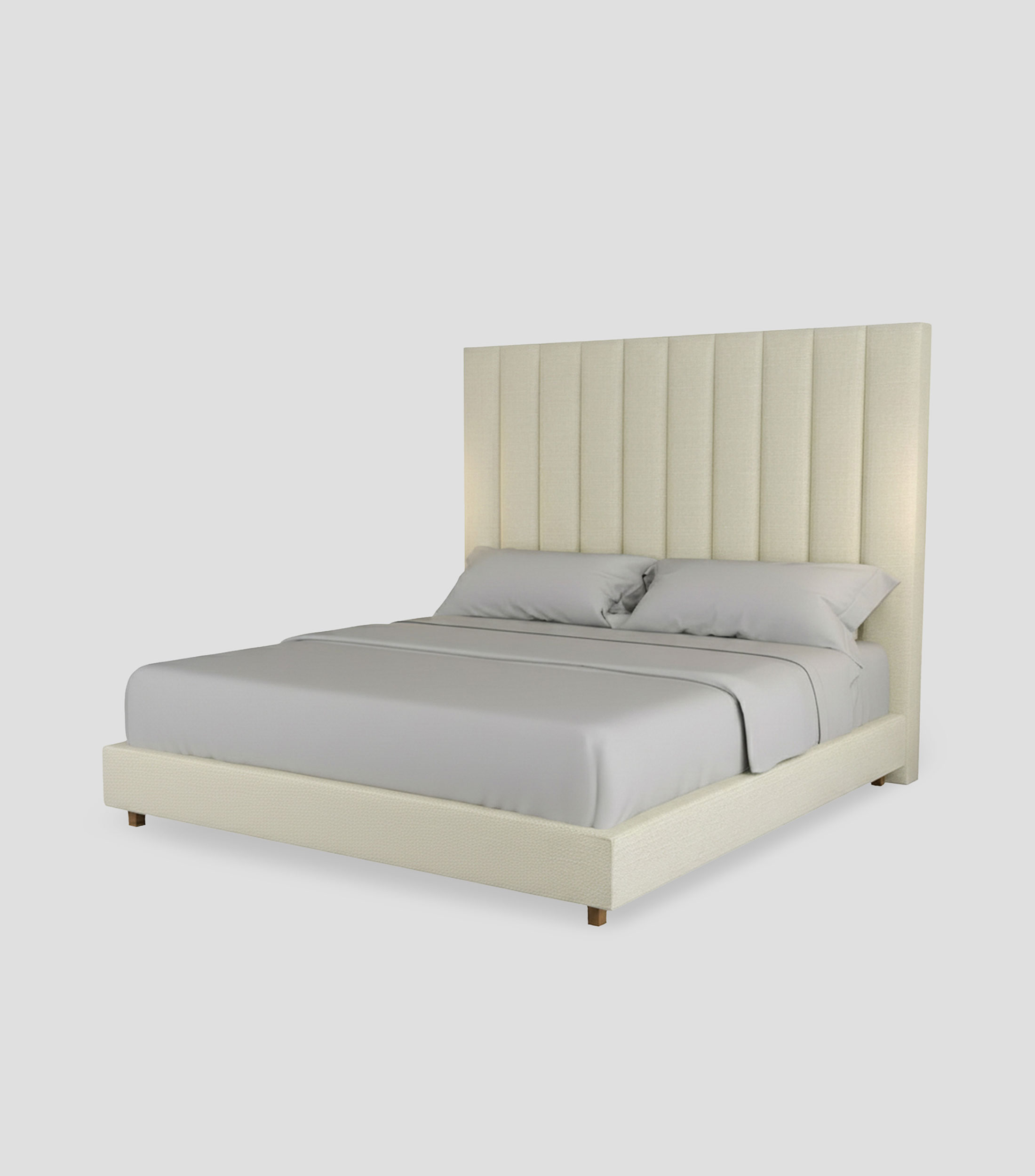 Cama King Size Alta Old Canvas Crudo en tela
