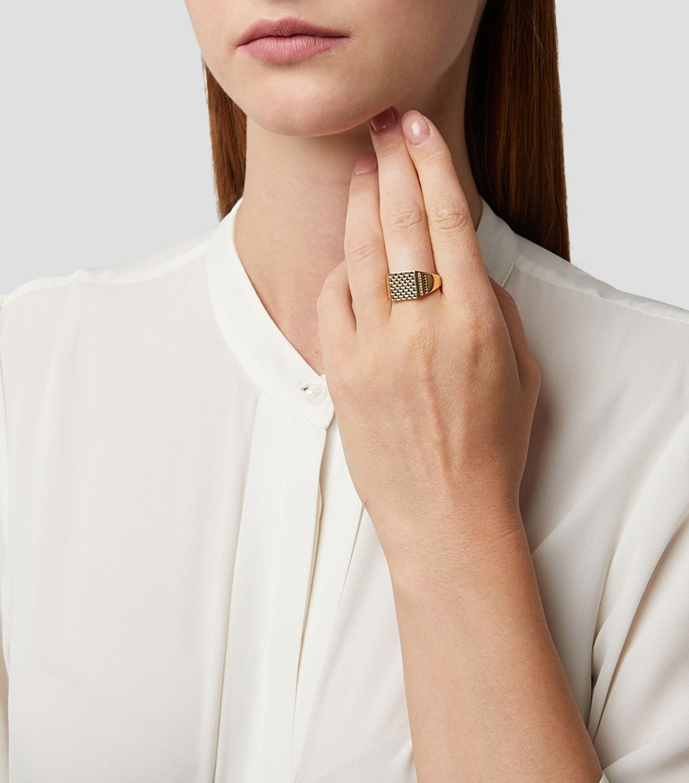 Anillo en Oro de 14 kilates con zirconias Mujer