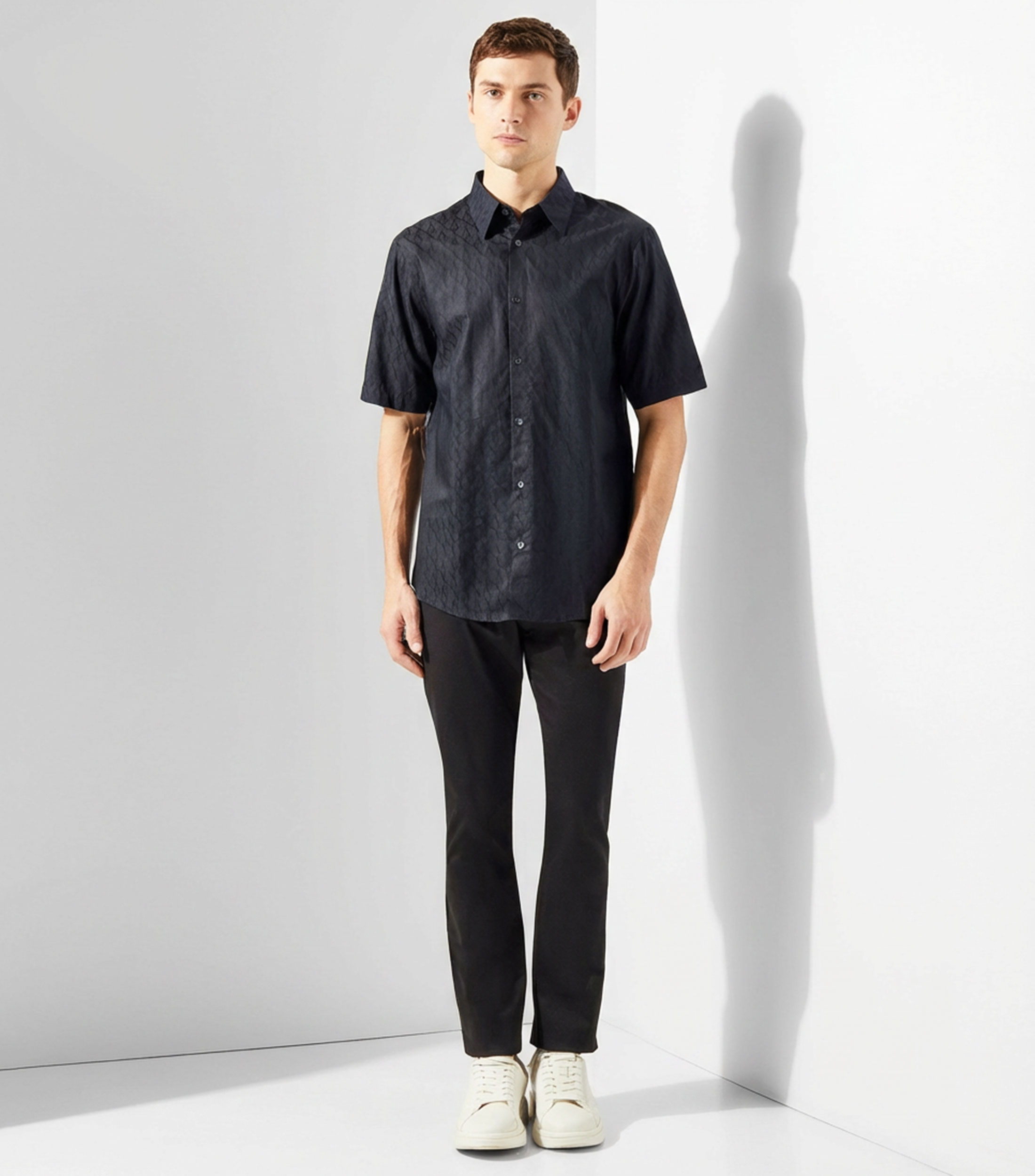 Camisa monogram manga corta Hombre