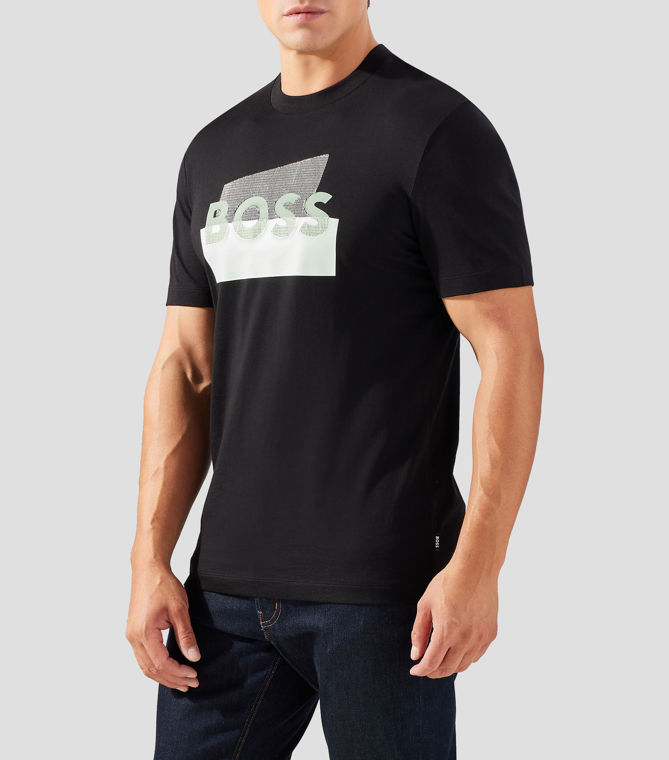 Playera cuello redondo manga corta estampada Hombre