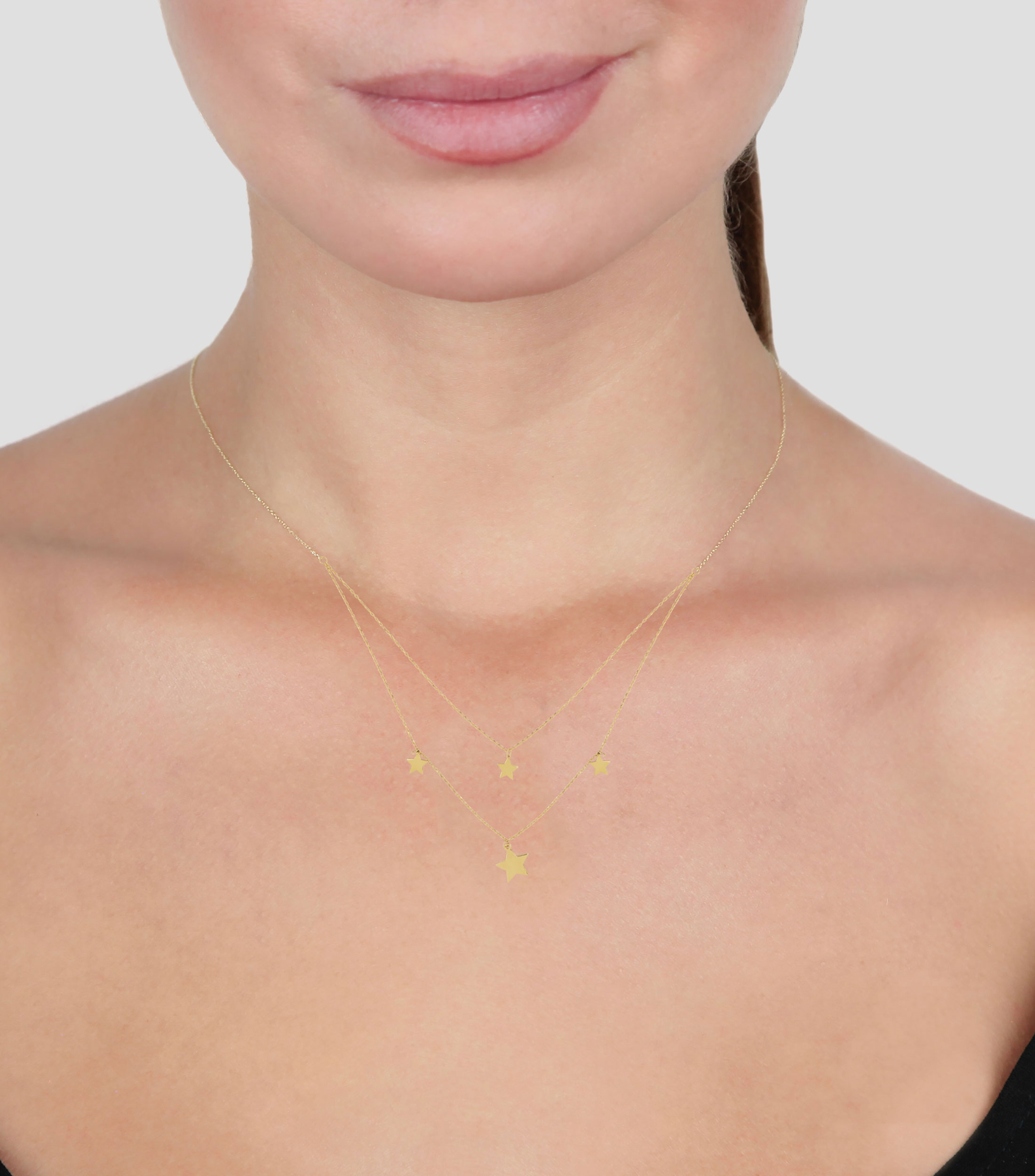 Gargantilla en Oro de 14 kilates Estrellas Mujer