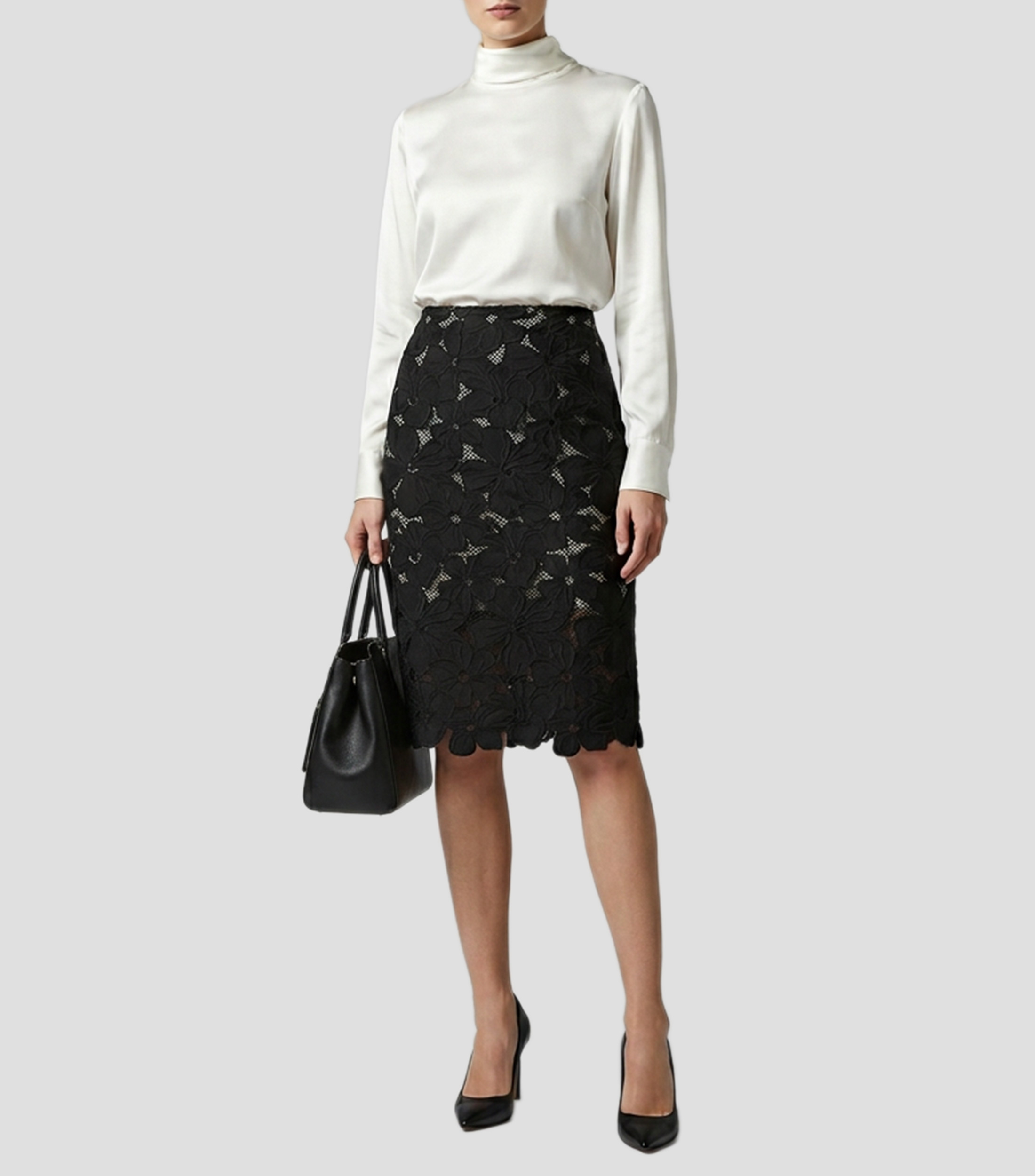 Falda midi recta fantasía Mujer