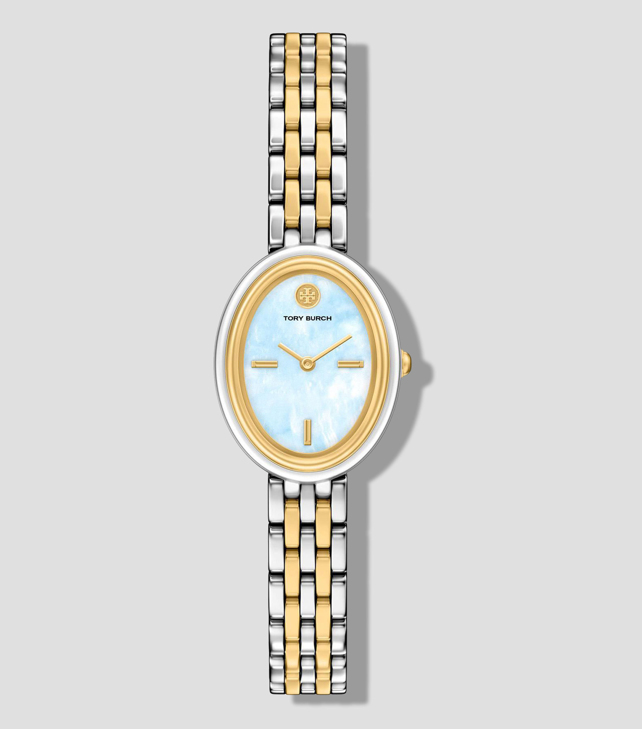 Reloj para Mujer Oval Casual Azul, Dorado