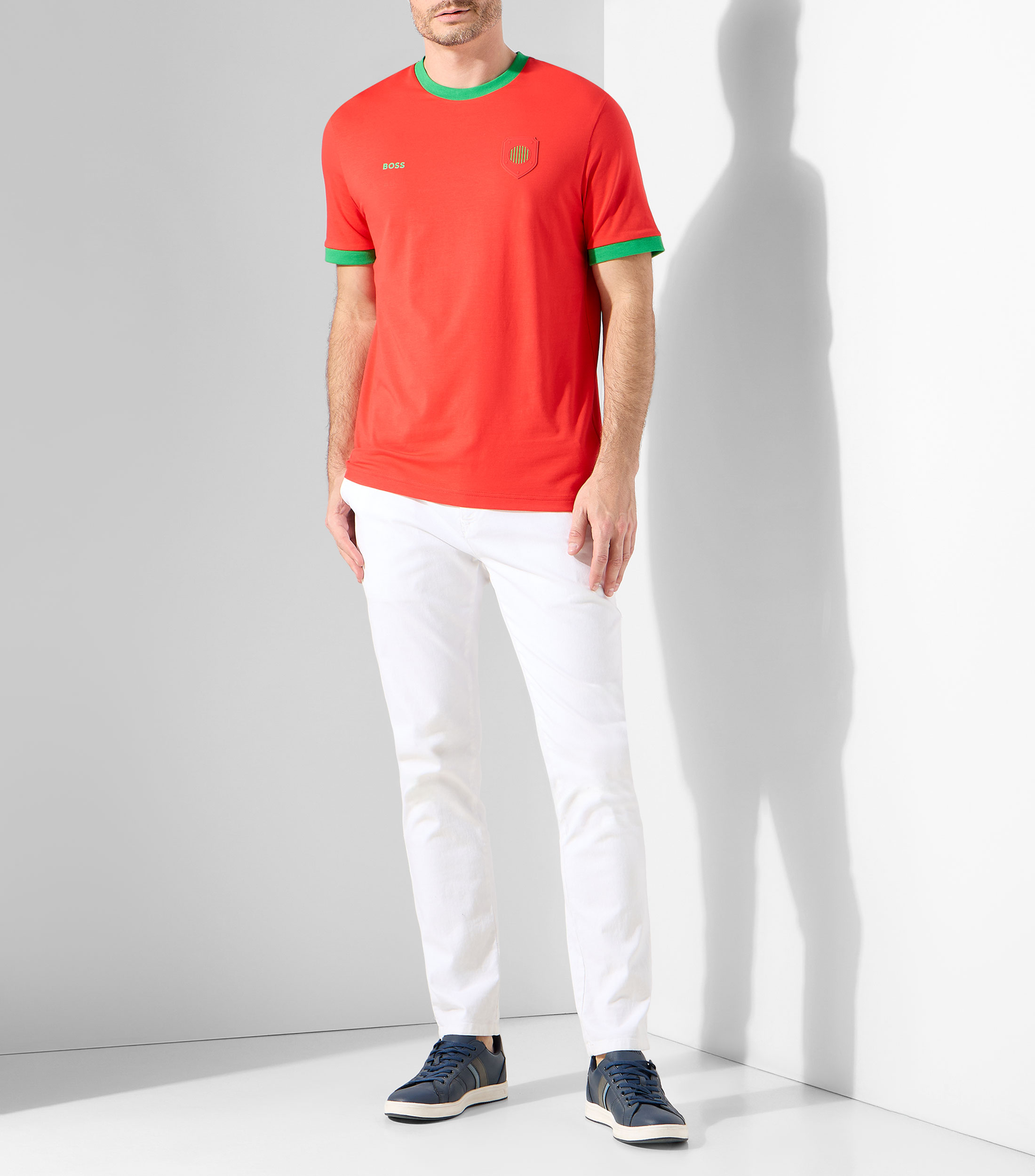 Playera cuello redondo manga corta sólida Hombre