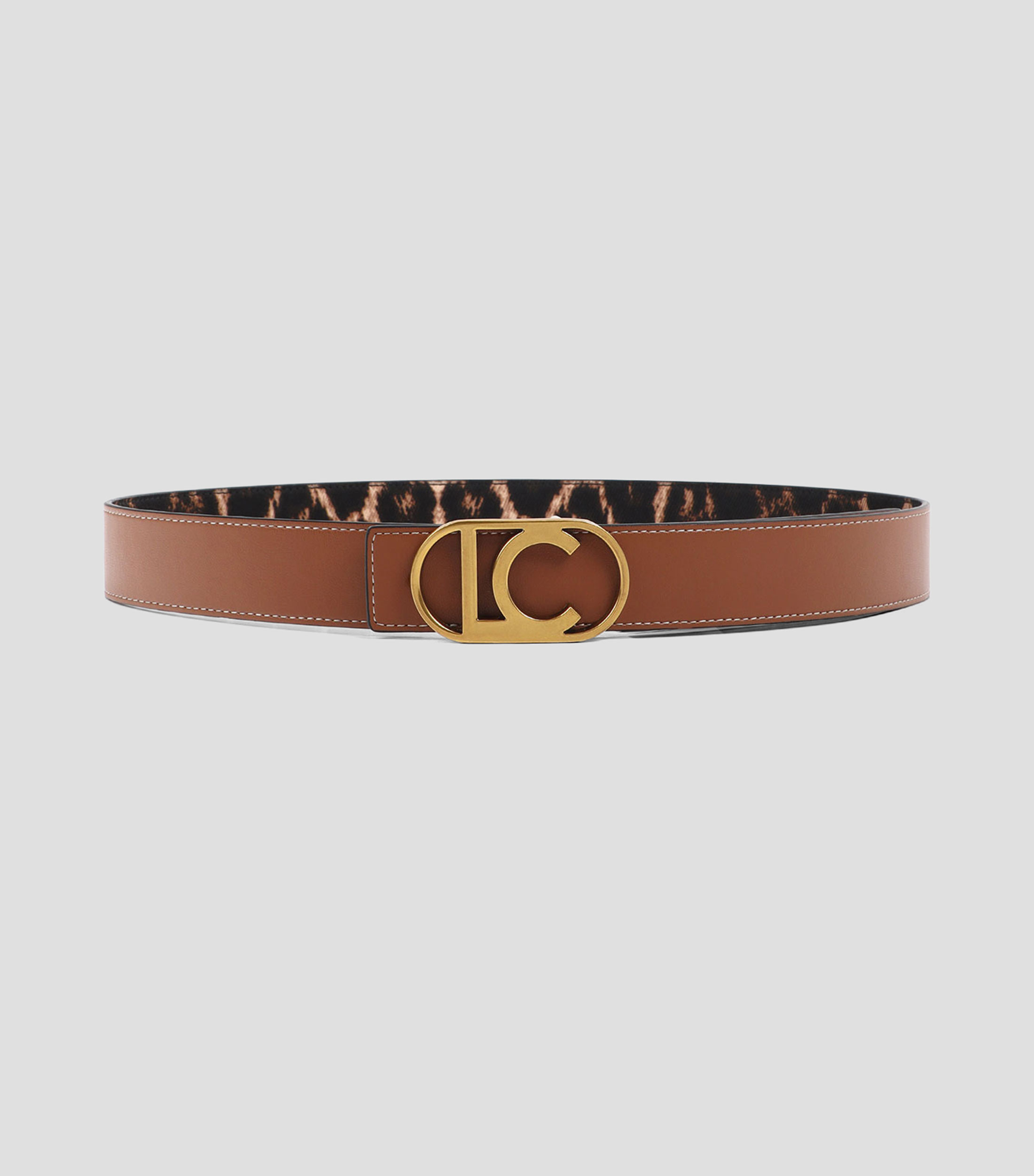 Cinturón reversible café casual sólido Mujer