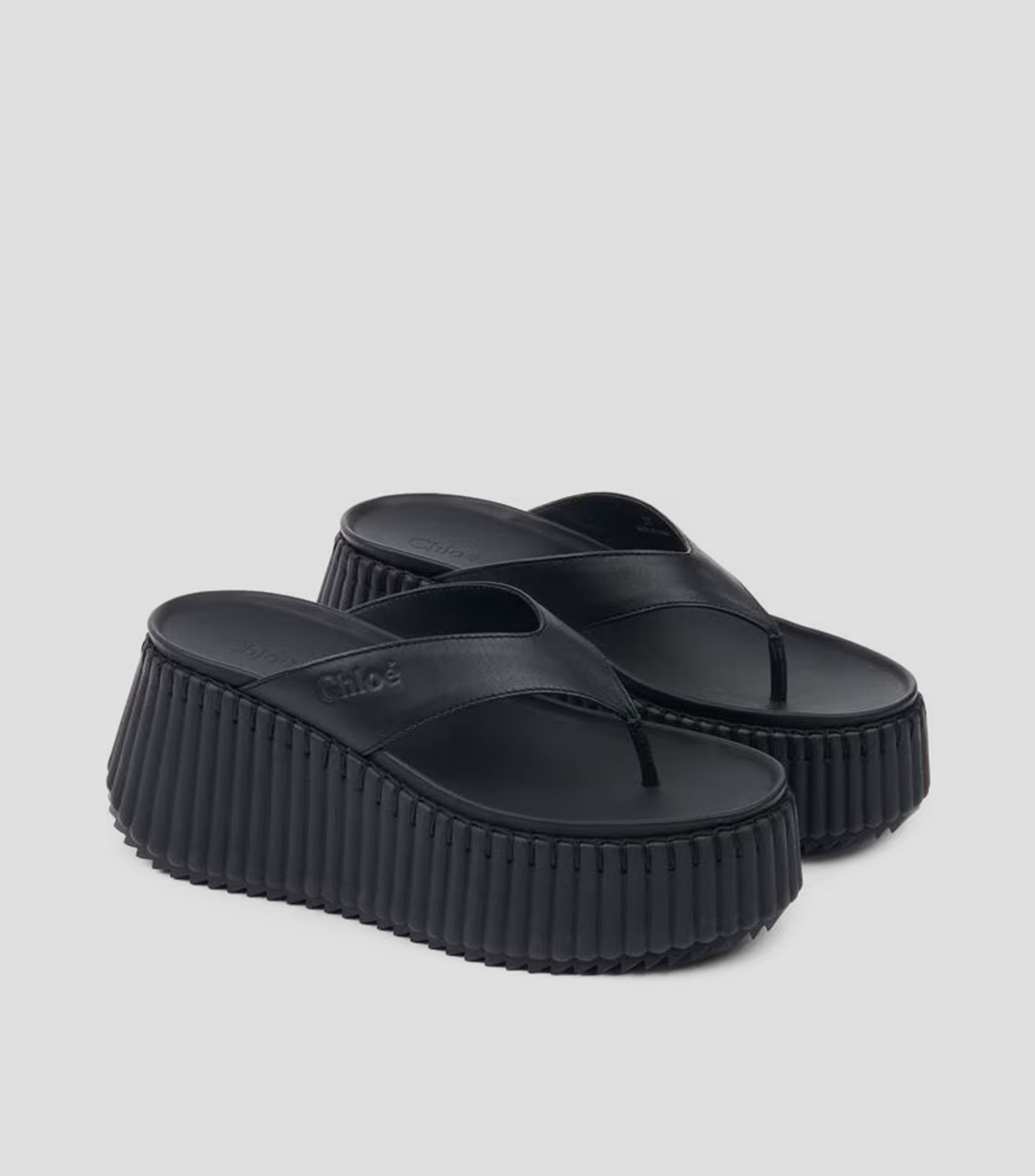 Sandalias de tacón alto de cuña en piel Mujer