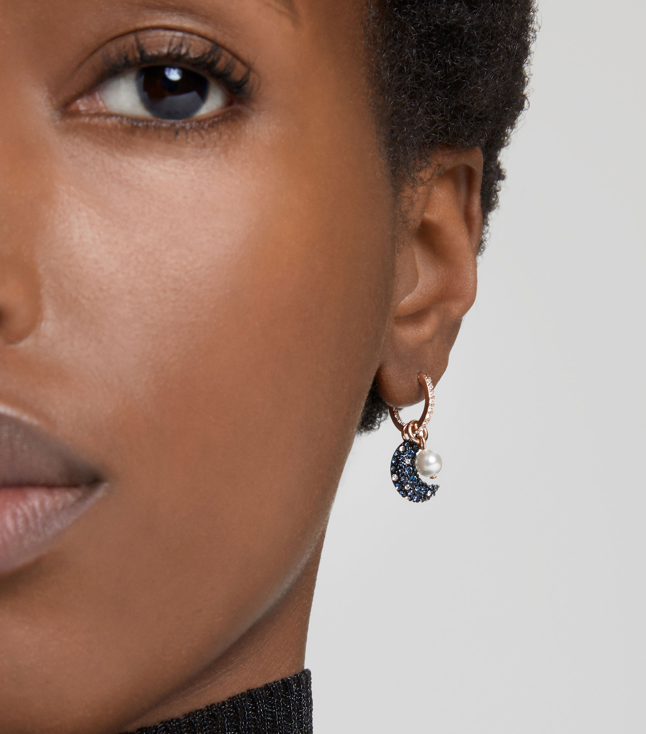 Pendientes con motivo de luna y cristales Luna Mujer