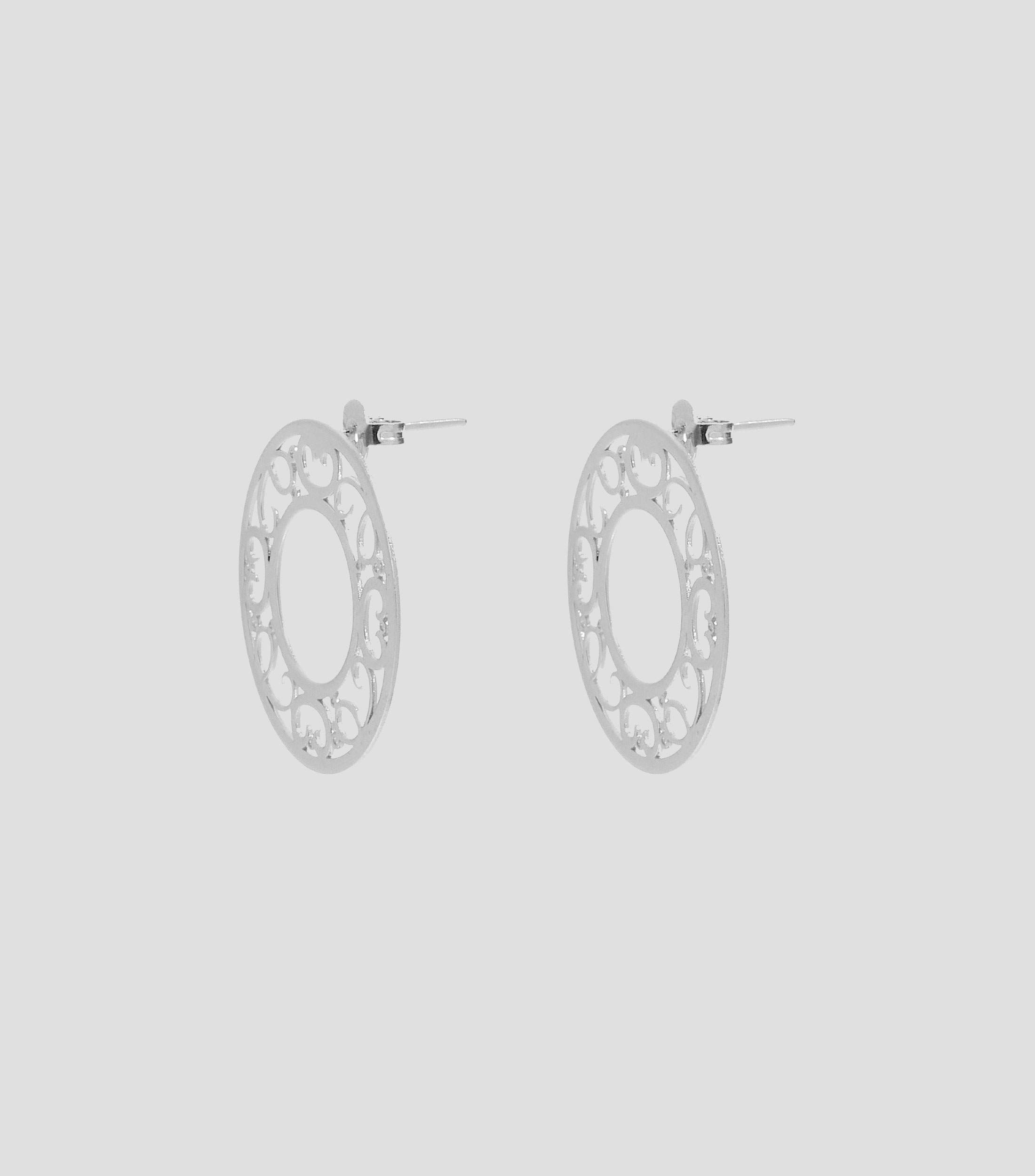 Aretes Reflejo del Alma Redondos Medianos en plata .925 Mujer
