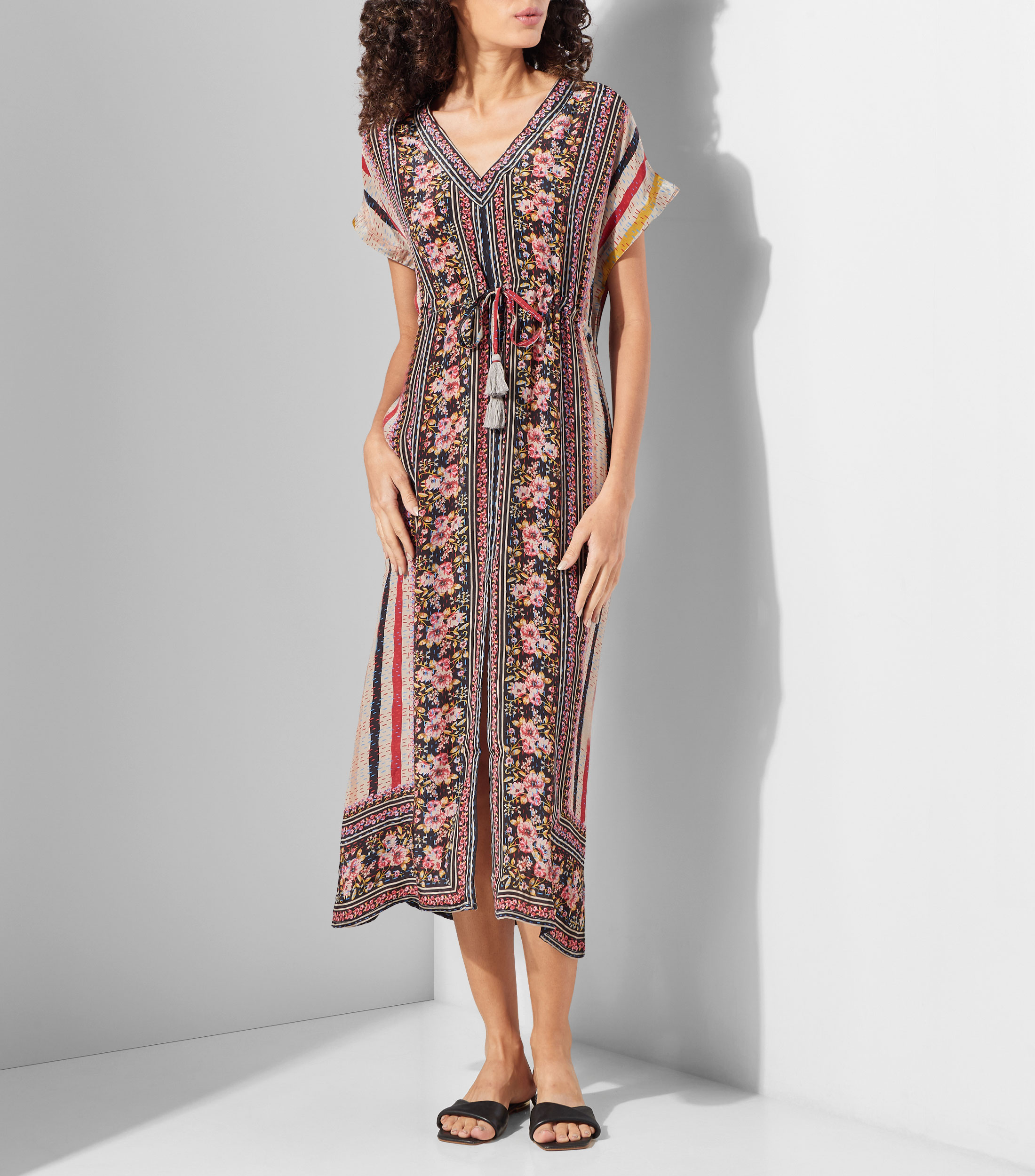 Vestido largo estampado Mujer