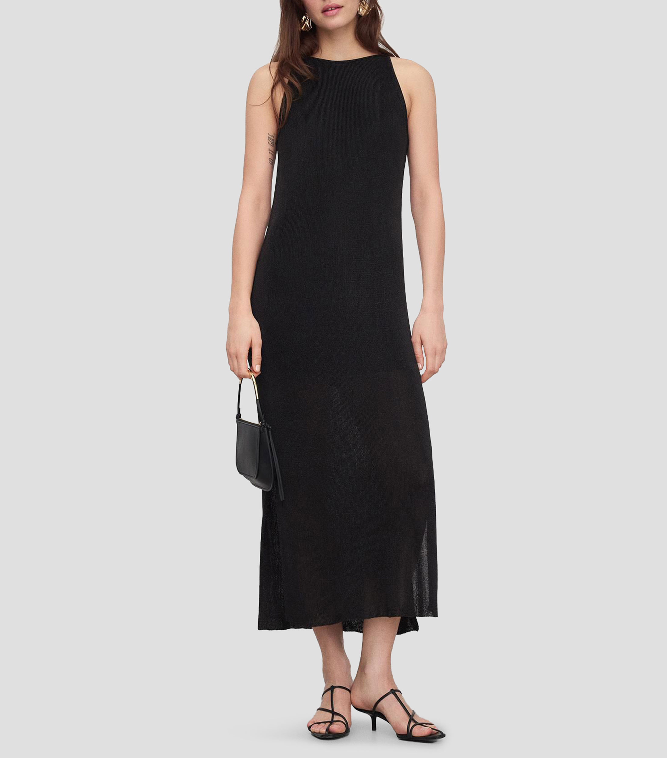 Vestido largo liso Mujer