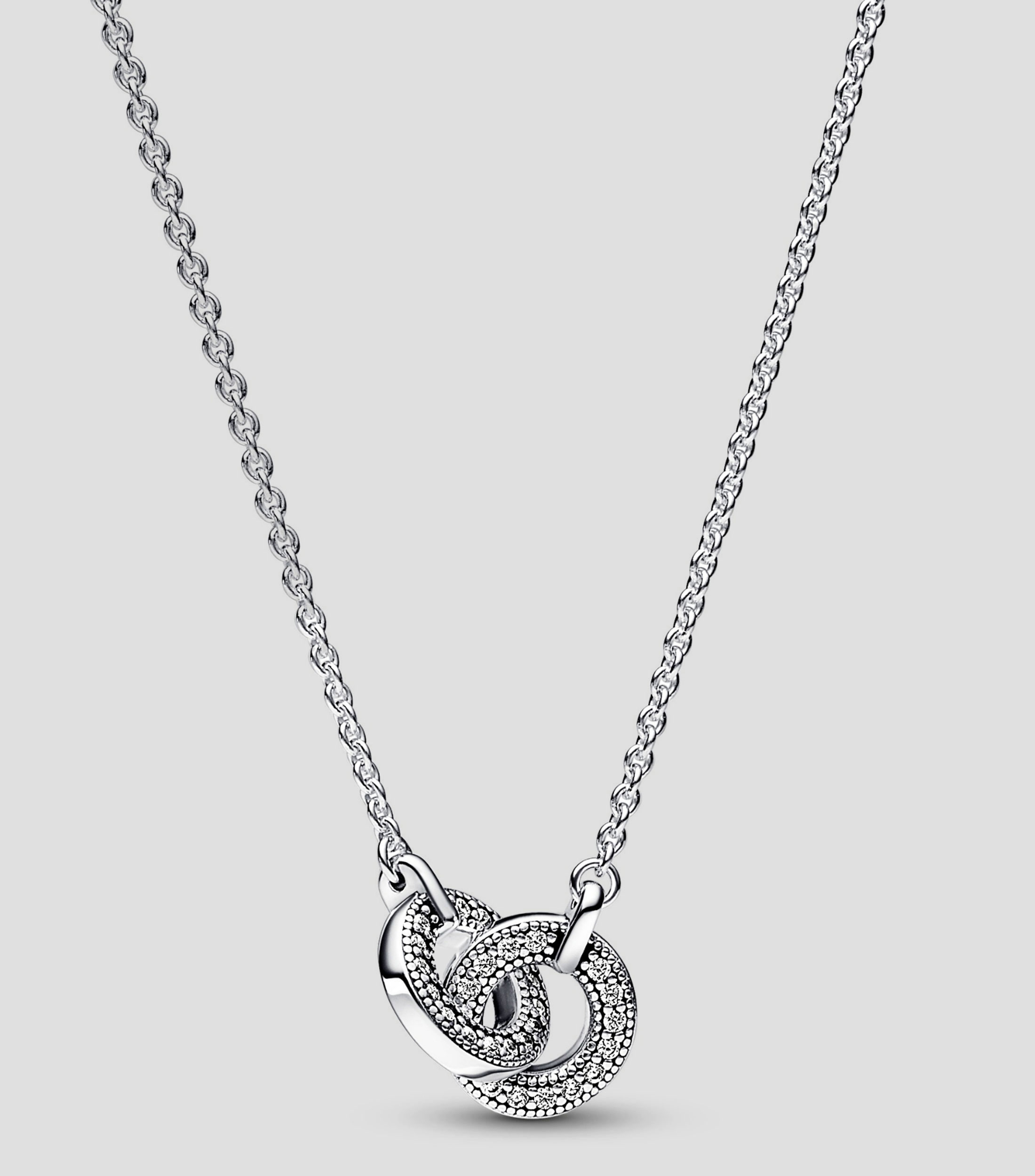 Collar en plata con doble dije circular Mujer