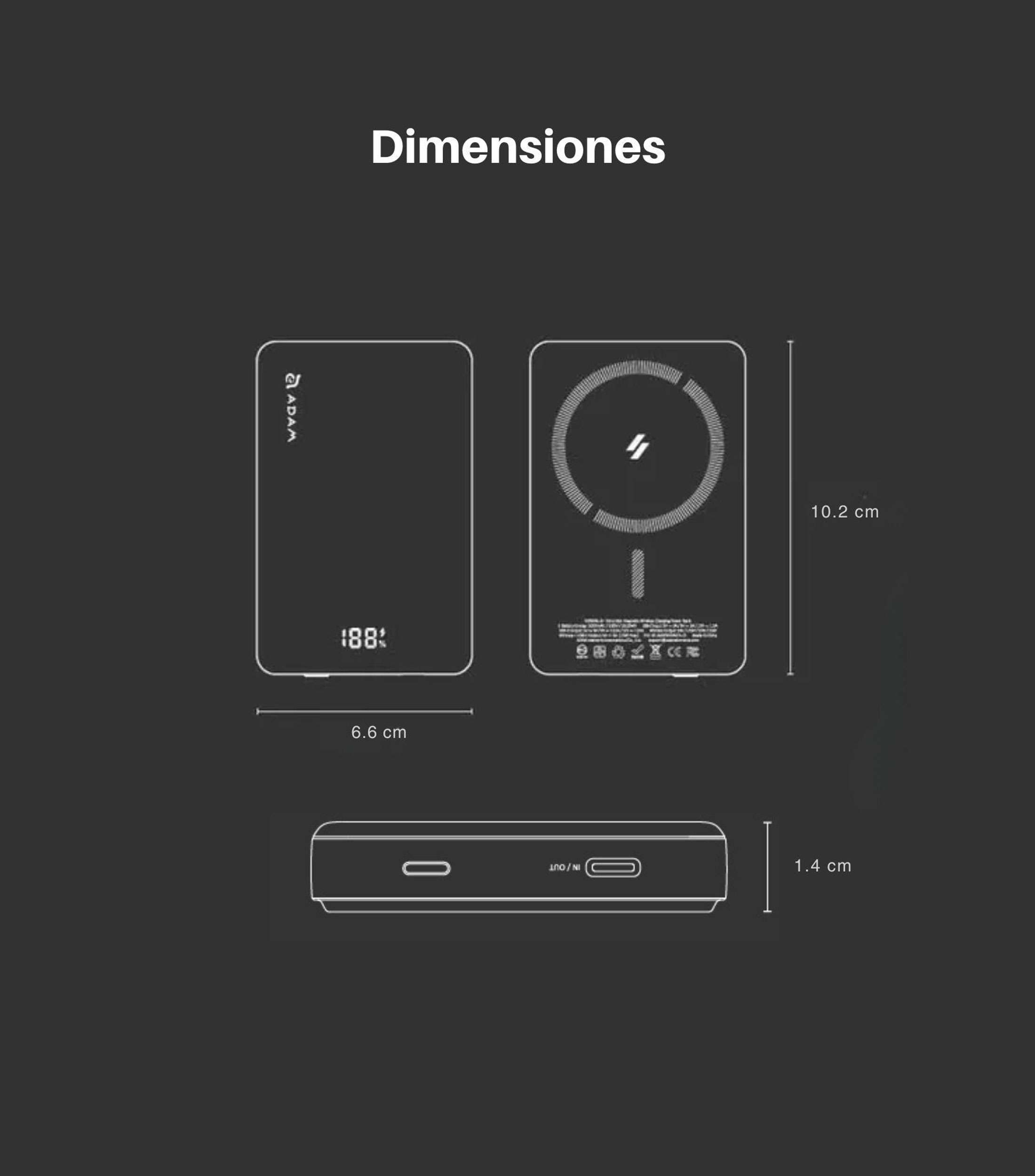 Batería portátil VIONTA L10, 10,000 mAh