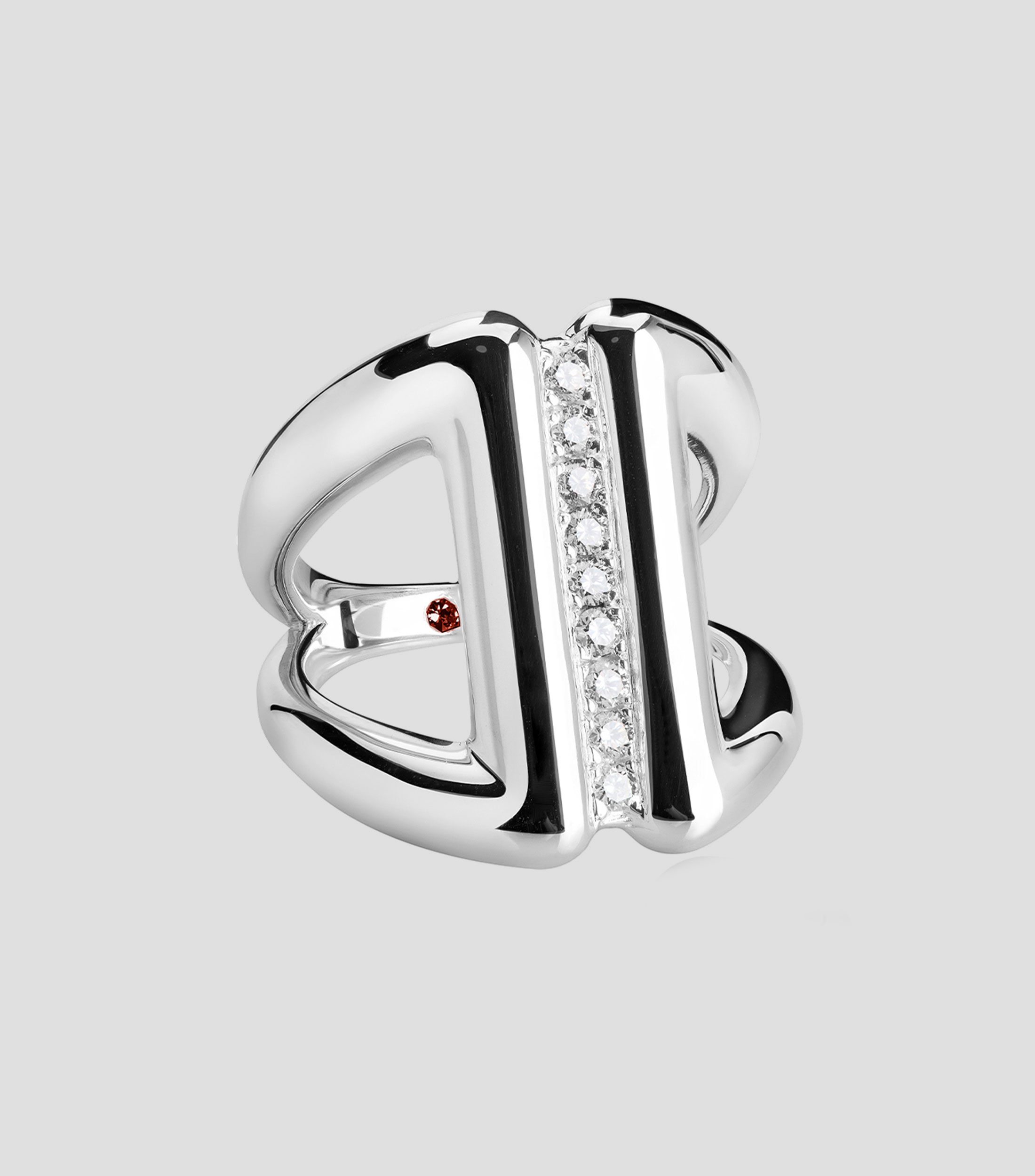Anillo en plata con diamantes Mujer