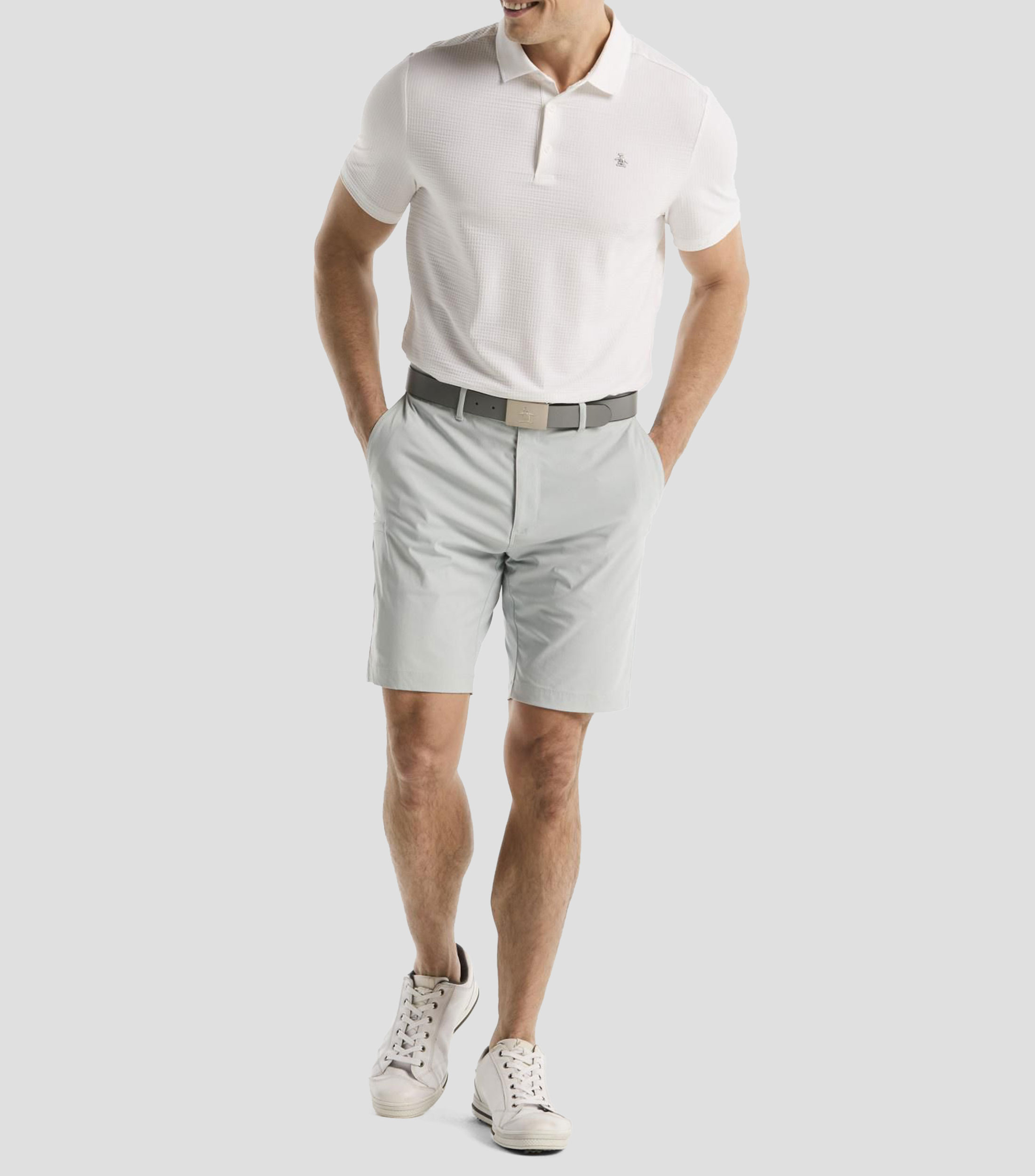 Playera tipo polo manga corta microdiseño Hombre