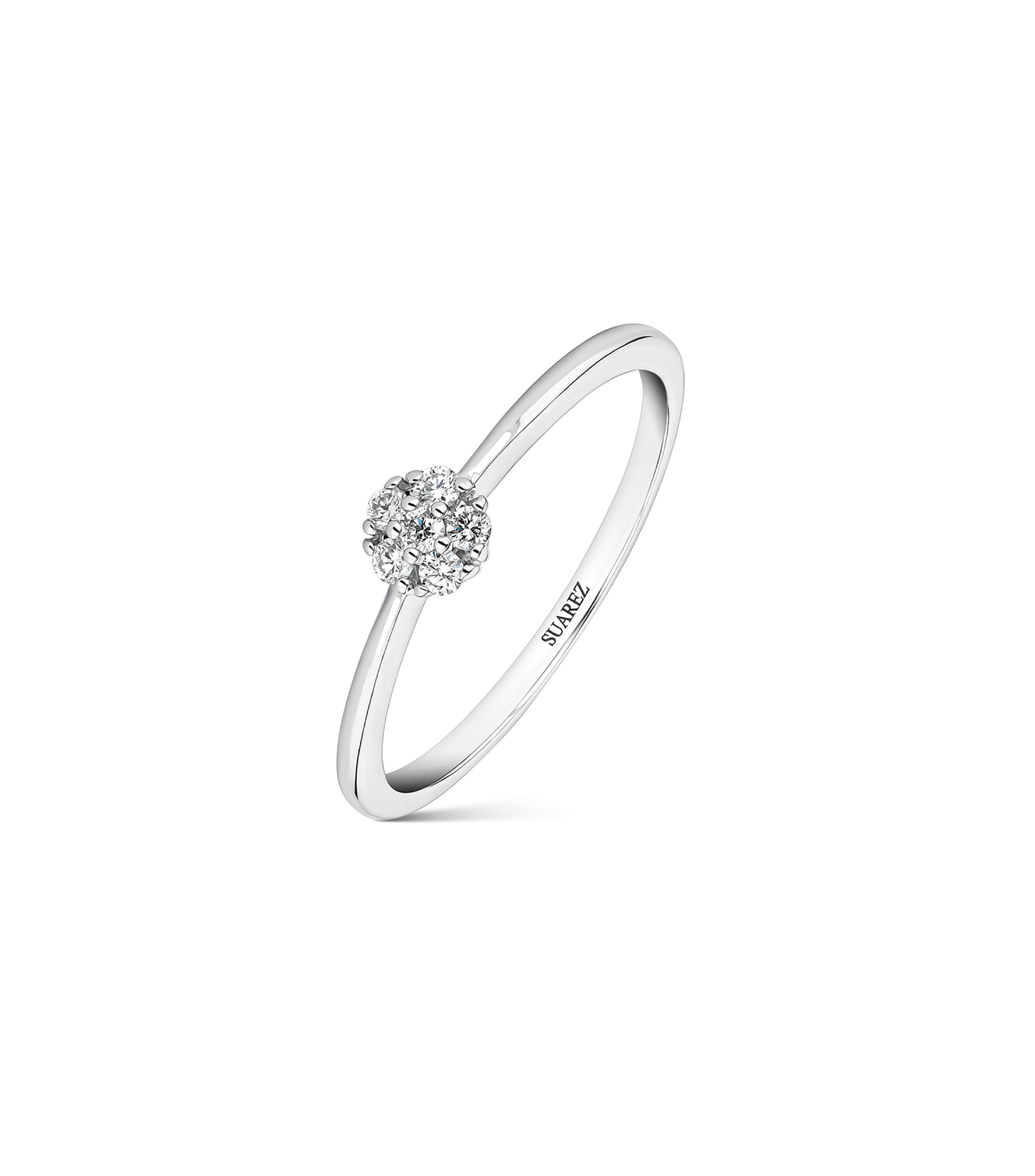 Anillo en oro blanco 18 Kilates con diamante Mujer