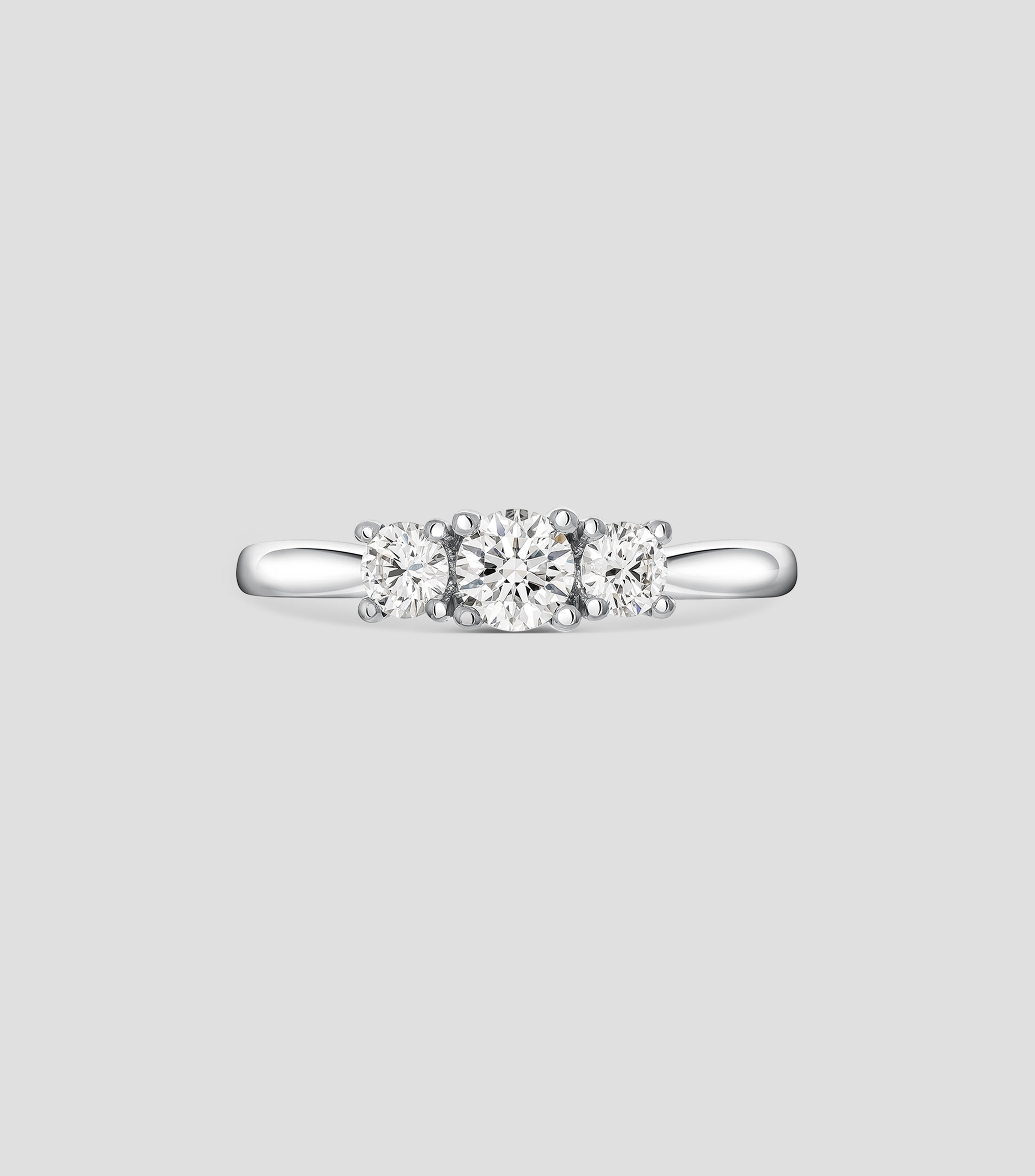 Anillo solitario en oro blanco 18 Kts con diamantes Talla 13 Mujer