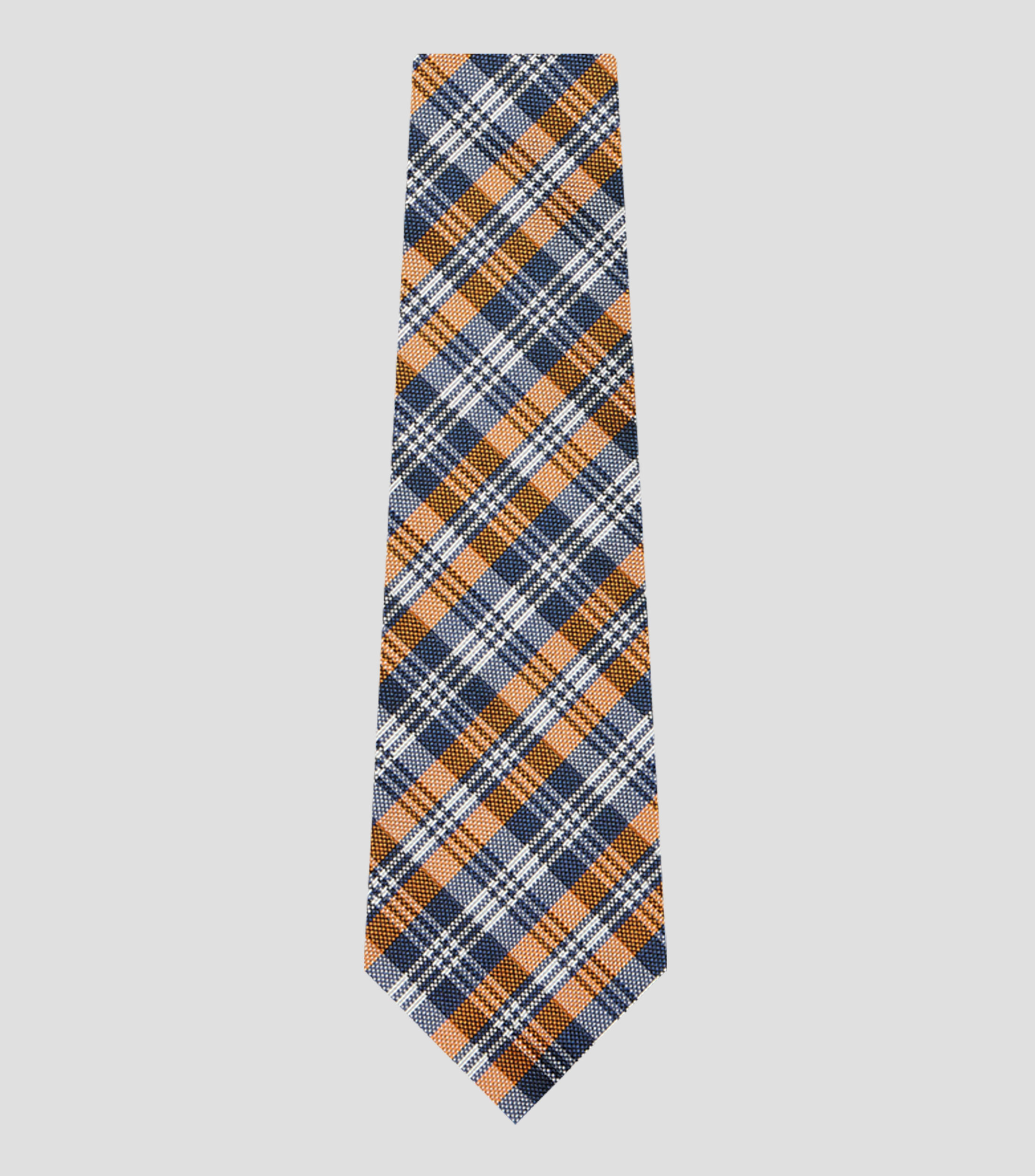 Corbata ancha de seda cuadros
