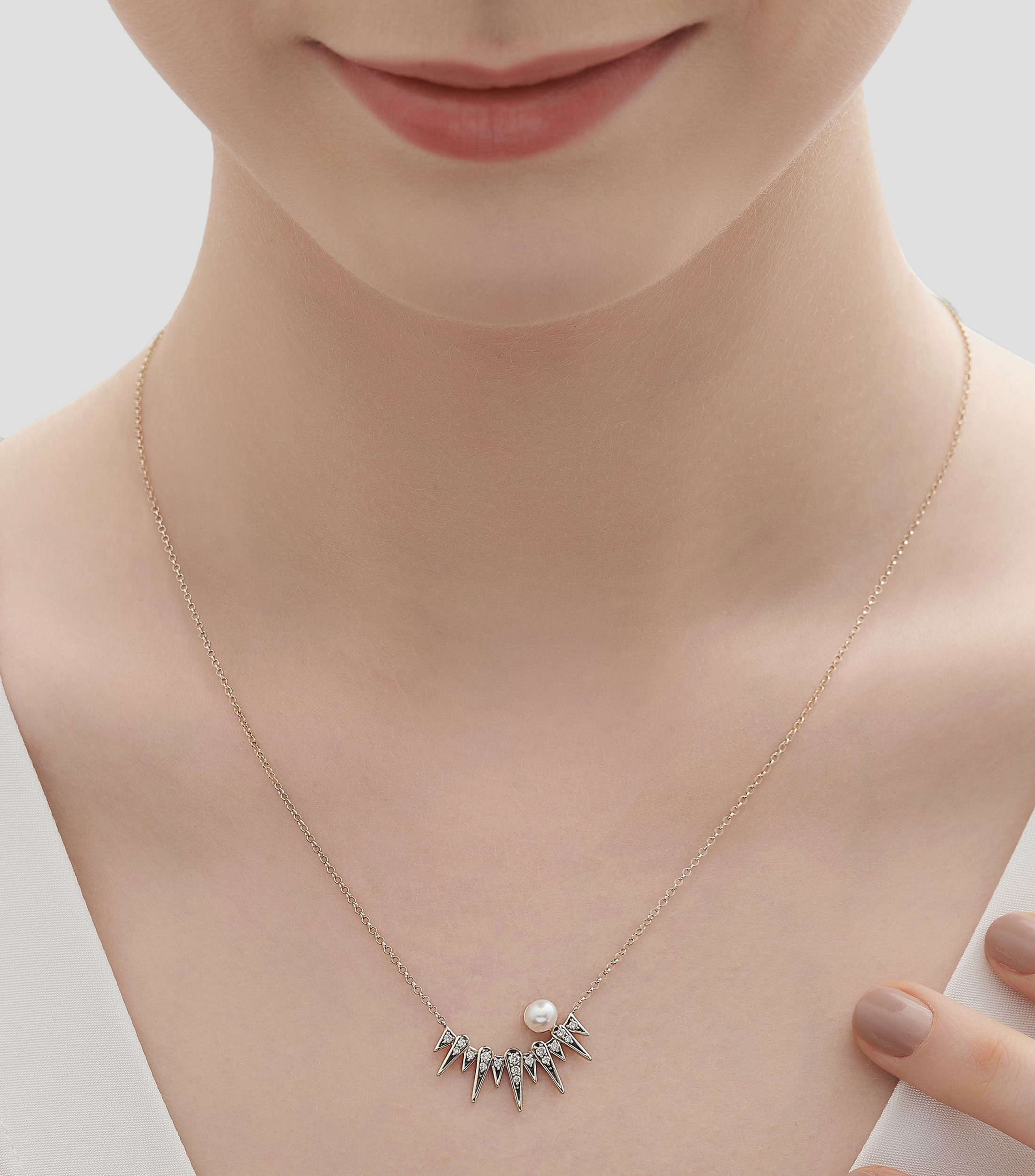Collar en oro blanco de 18 kilates Pearls of Genesis Sirius Pearl Mujer