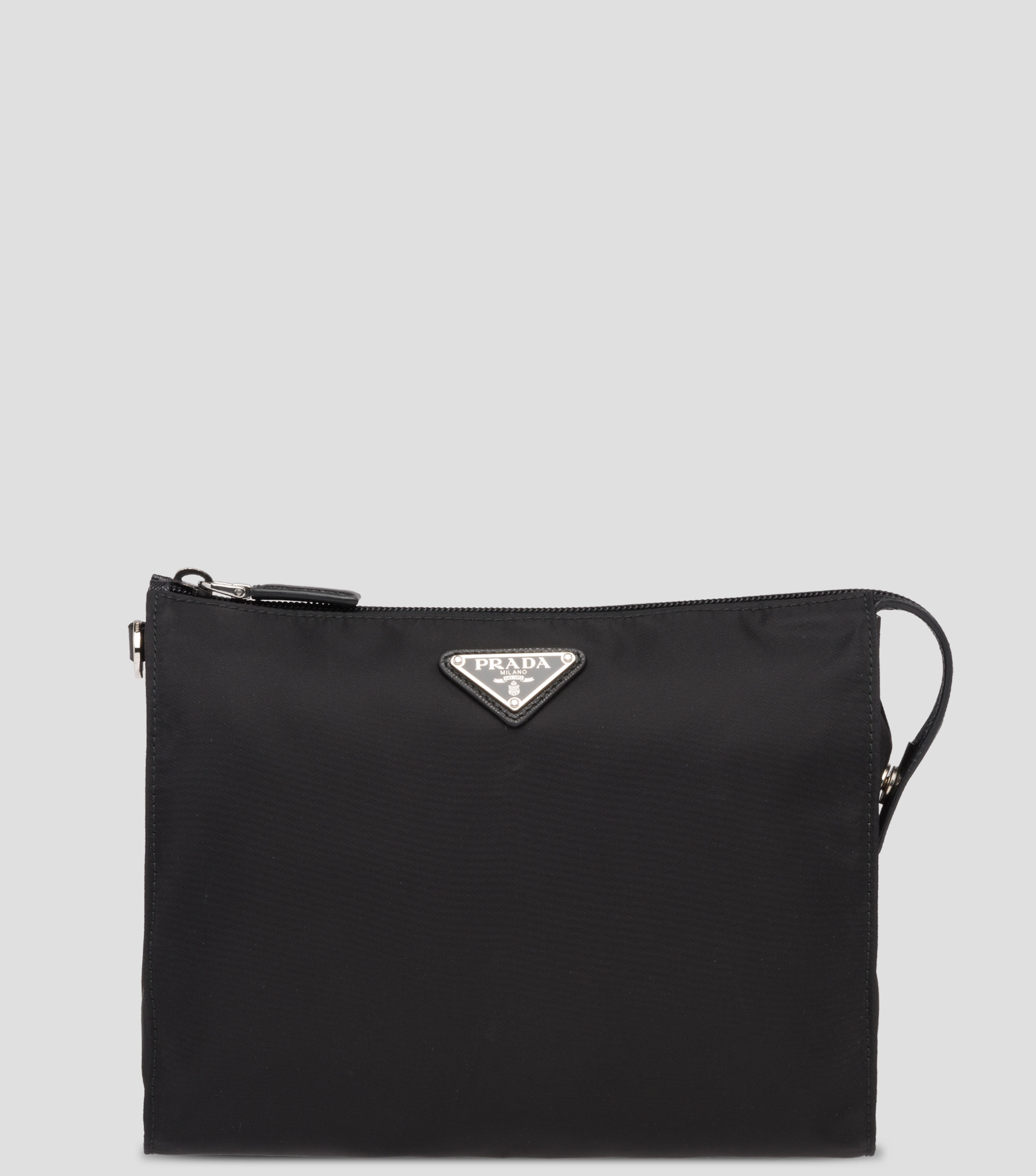 Neceser de re-nylon y piel saffiano Hombre