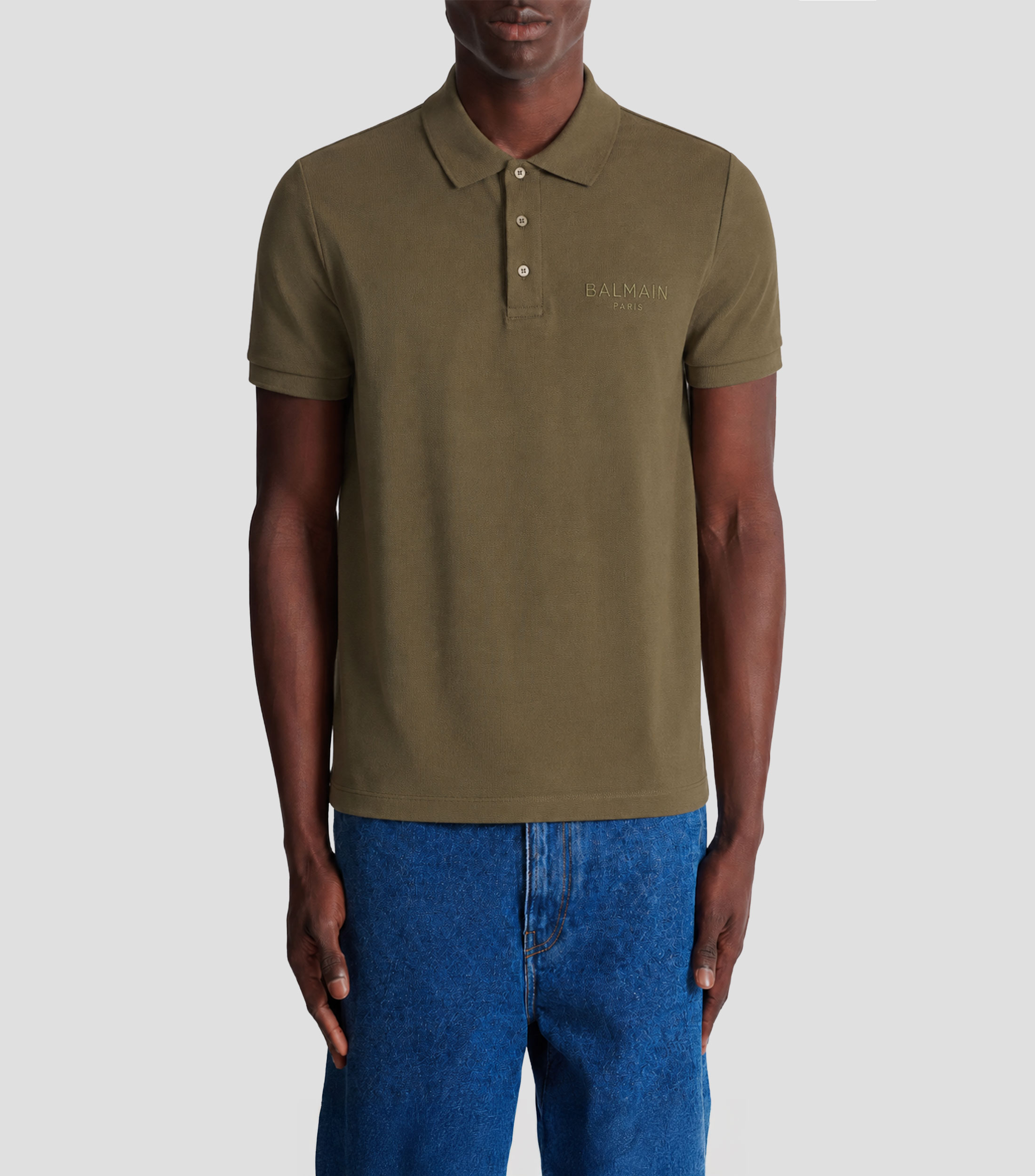 Playera tipo polo manga corta lisa Hombre