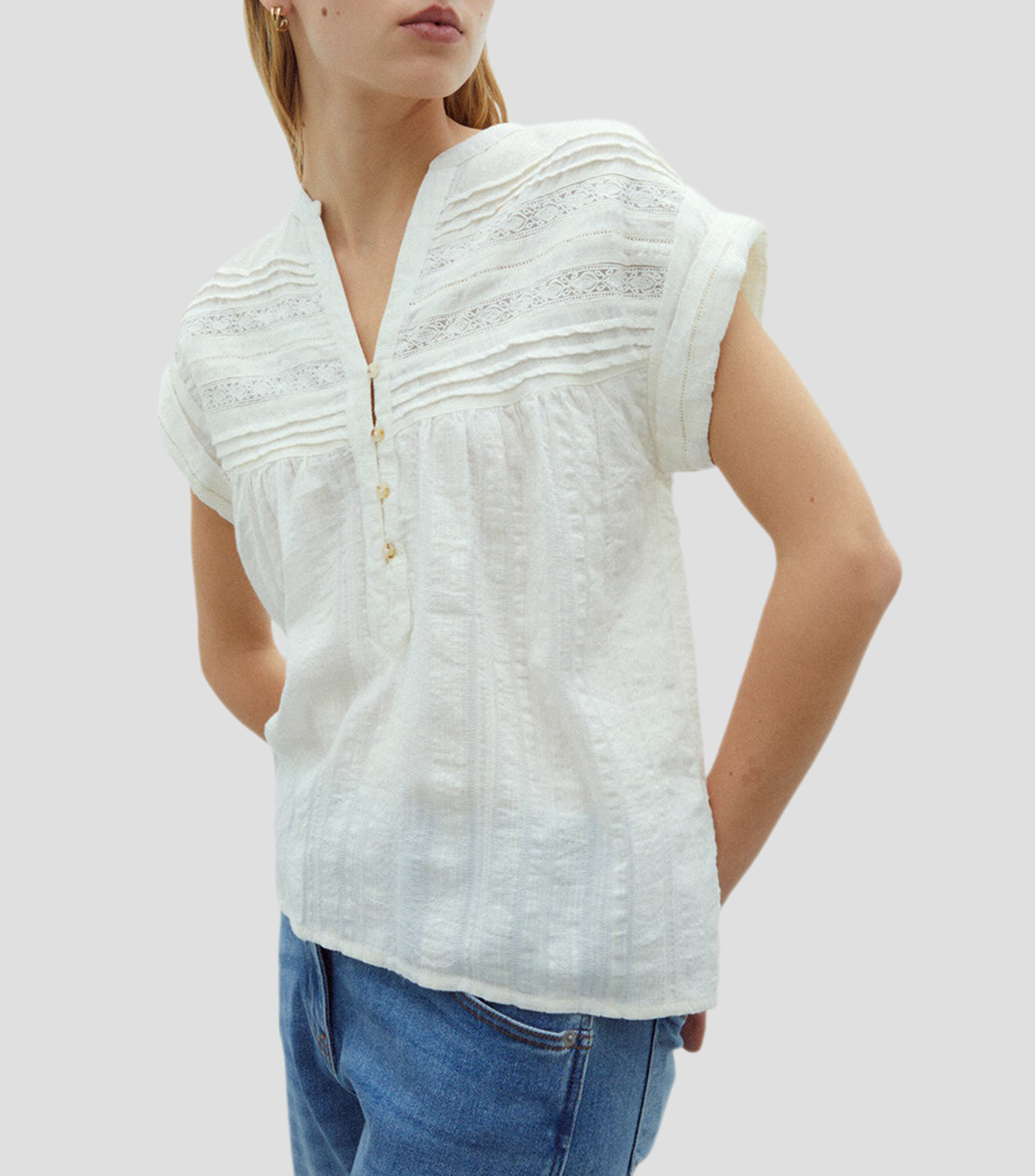Blusa fantasía manga corta Mujer