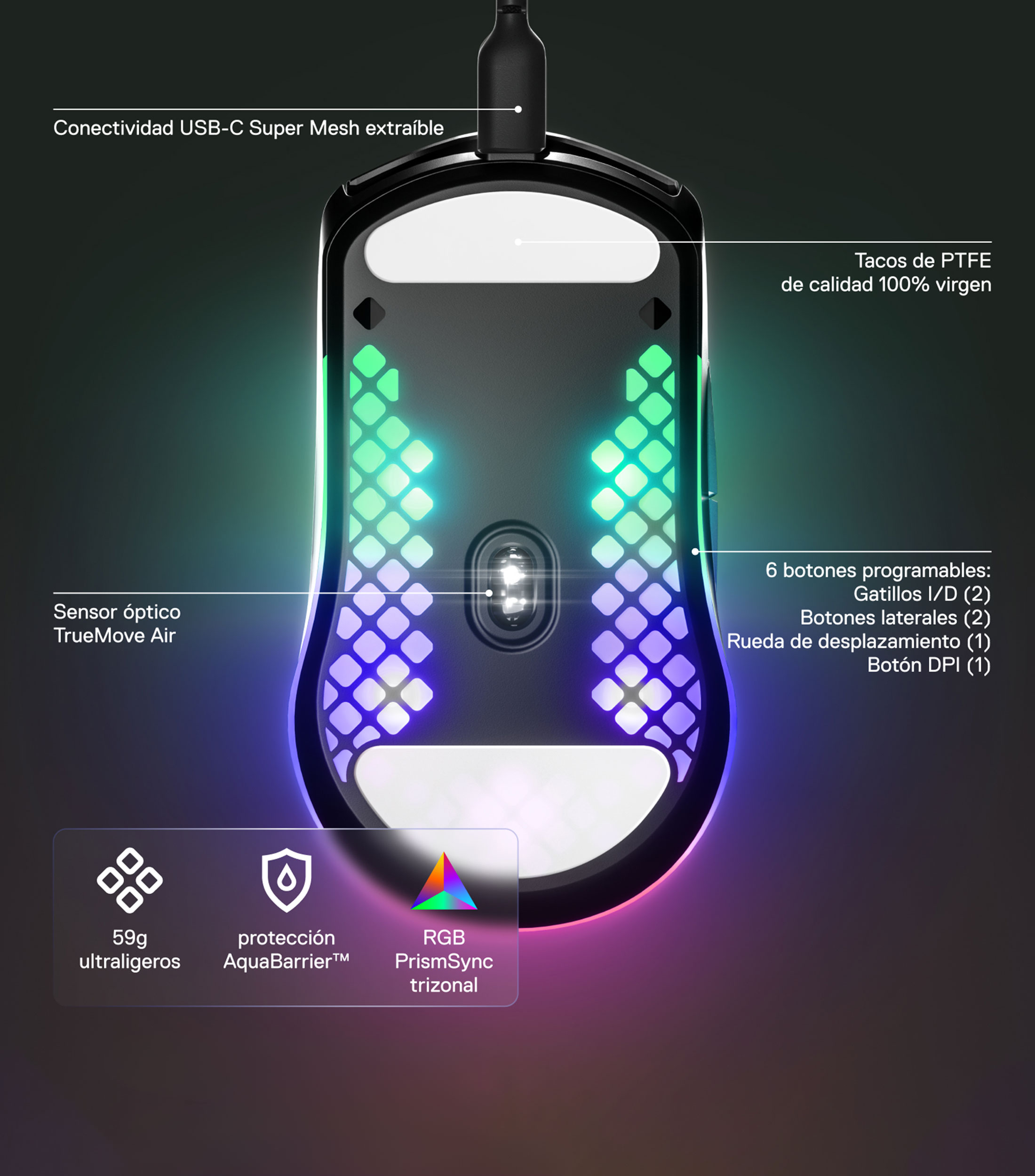 Mouse Gaming Aerox 3 Onyx Negro