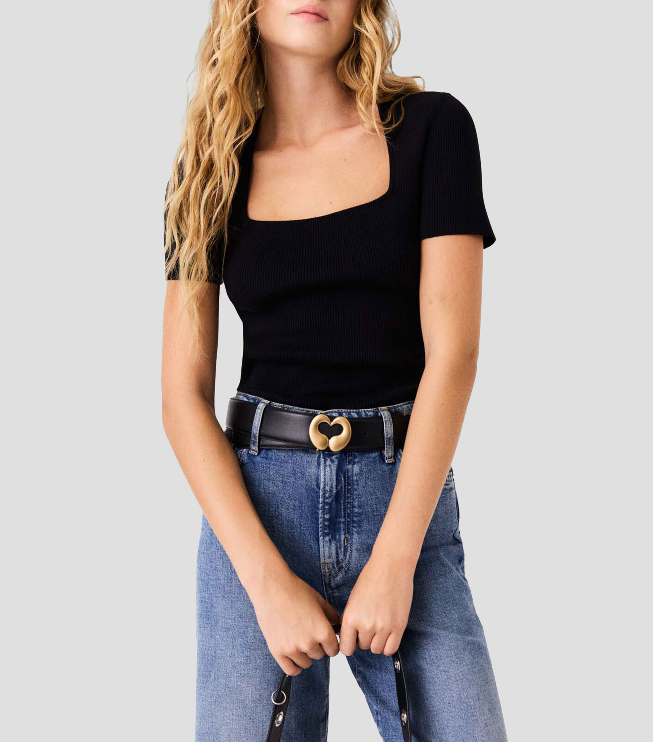 Suéter cuello cuadrado Mujer