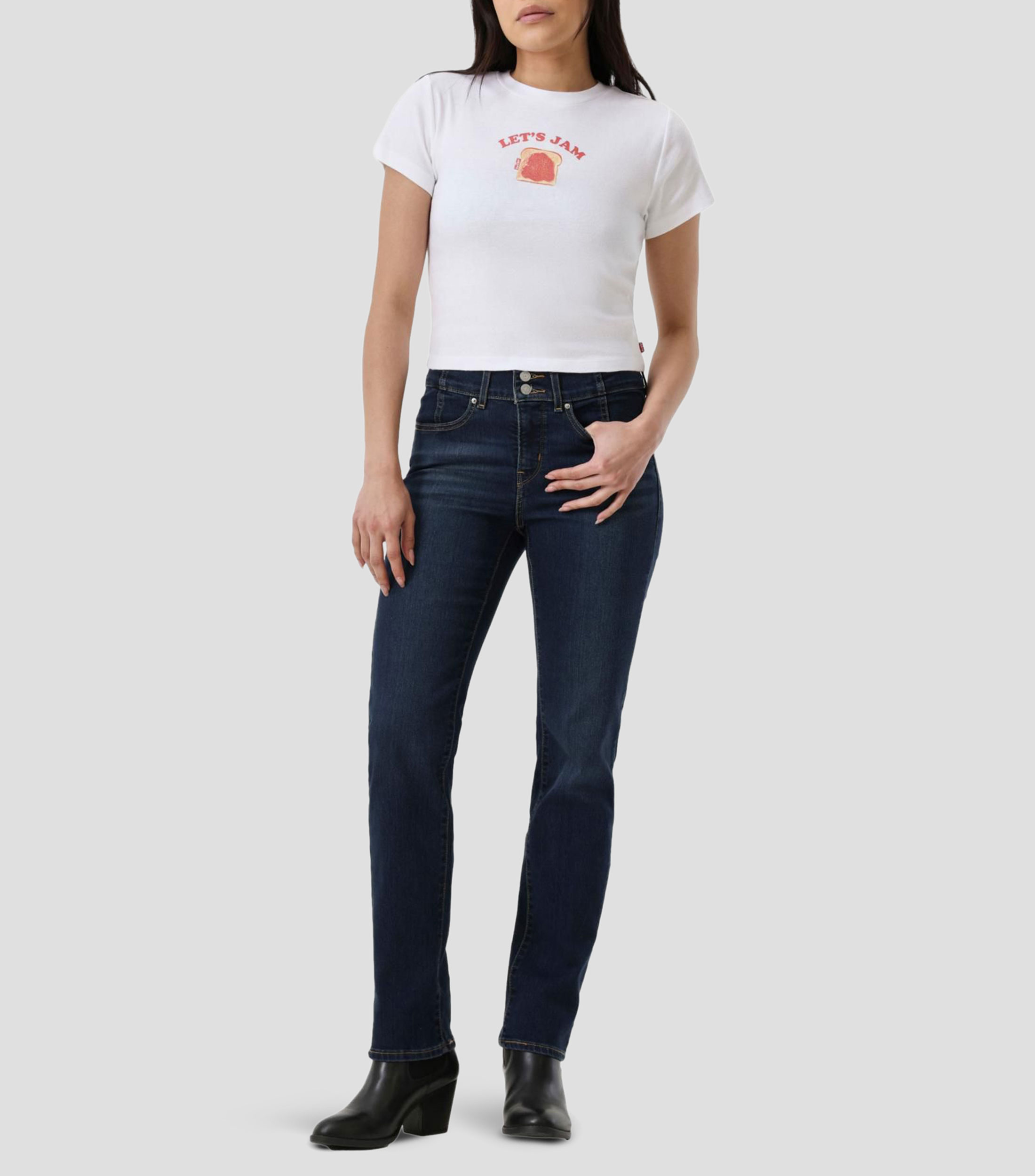 Playera cuello redondo manga corta sólida Mujer