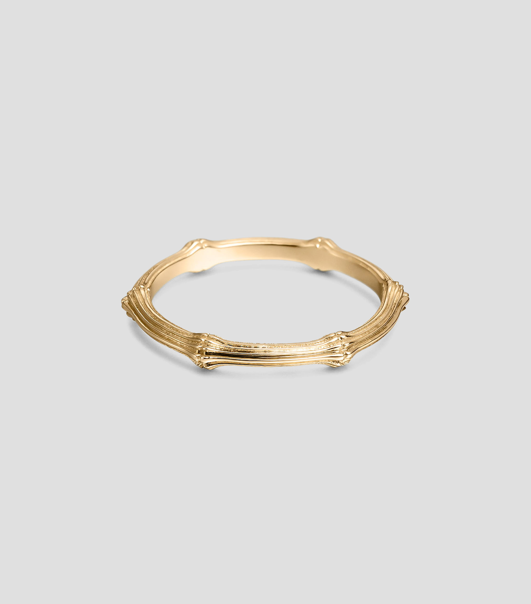 Anillo en plata .925 textura bambú Mujer