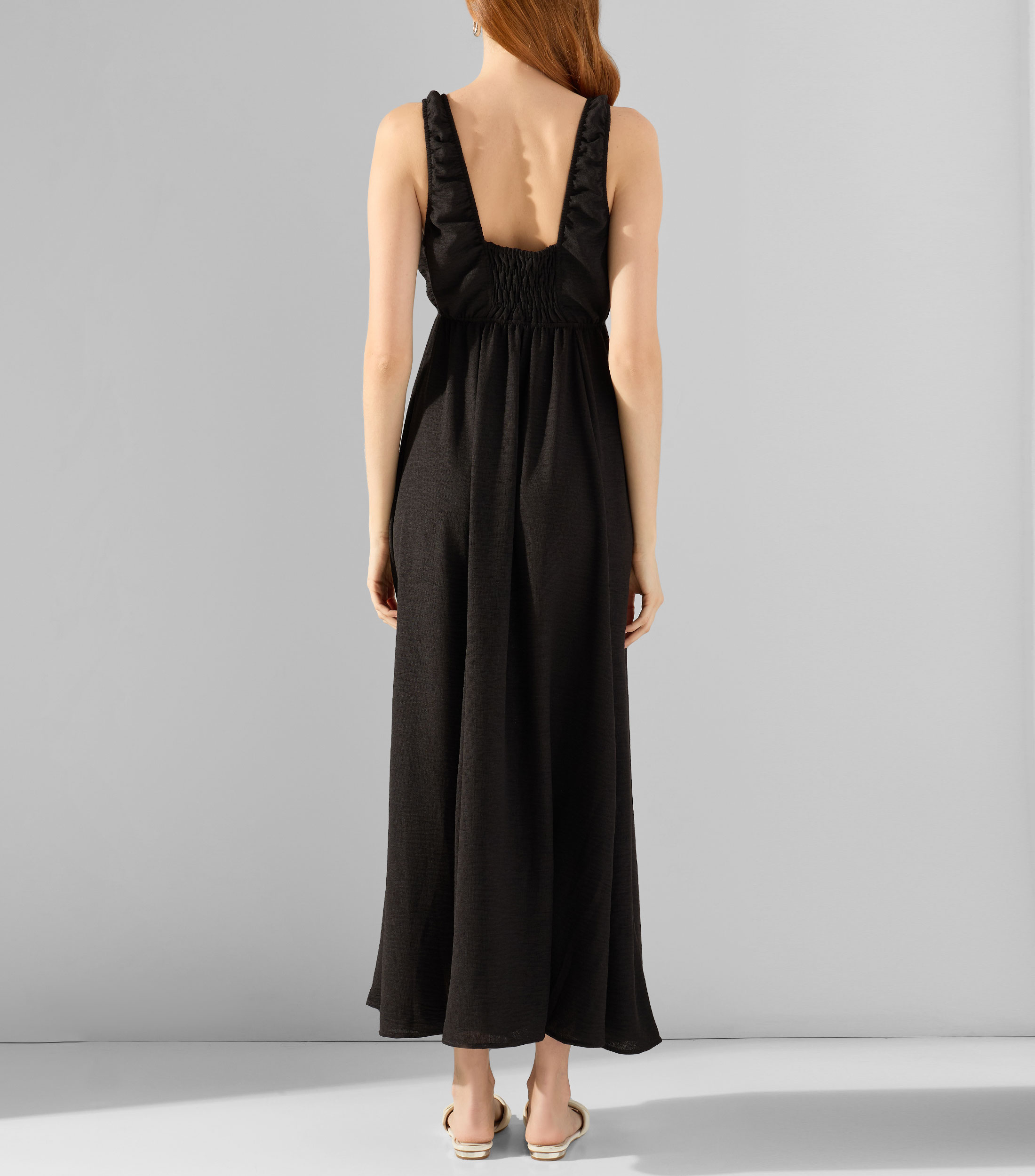Vestido de playa midi liso Mujer