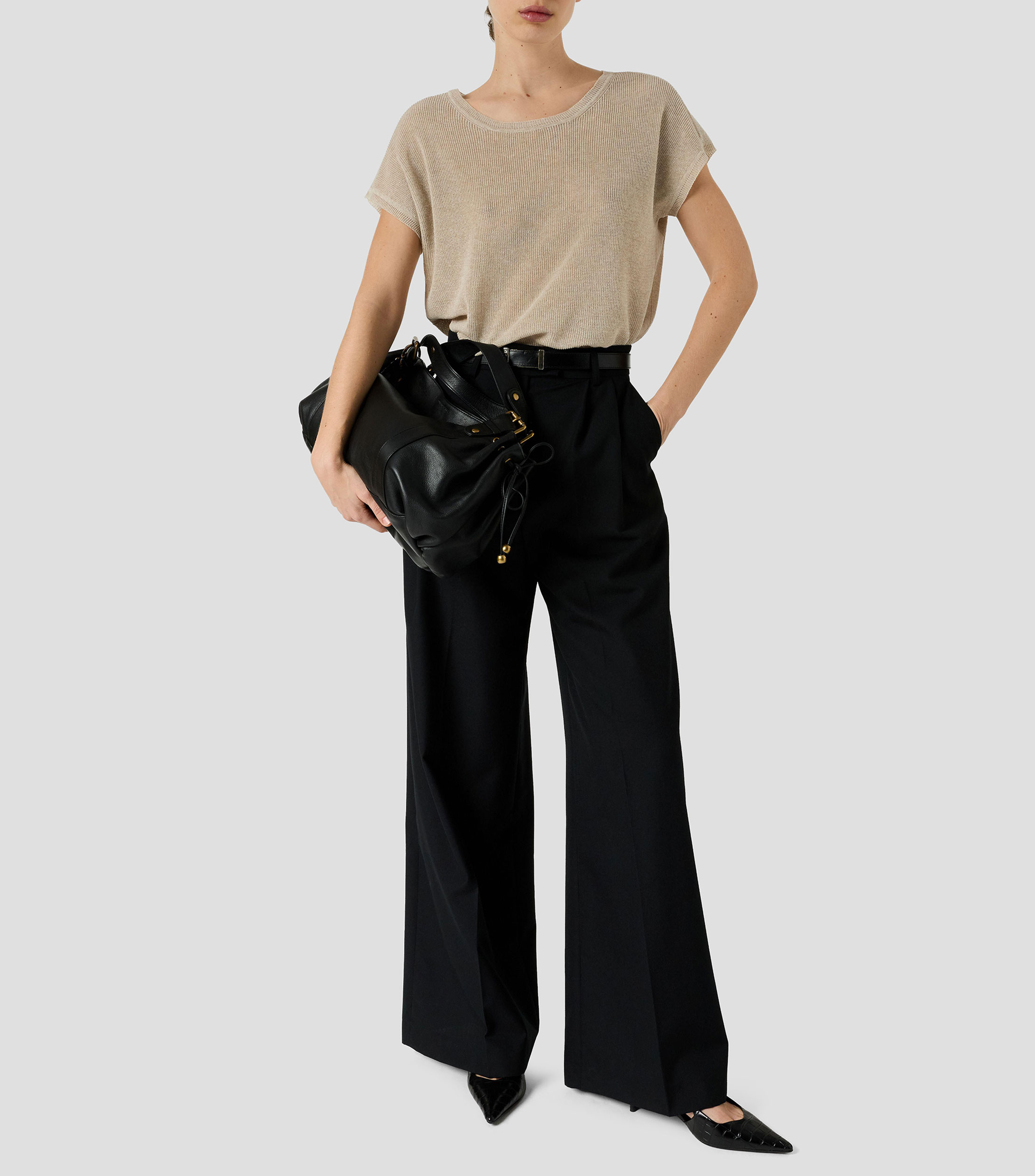 Top liso manga corta Mujer