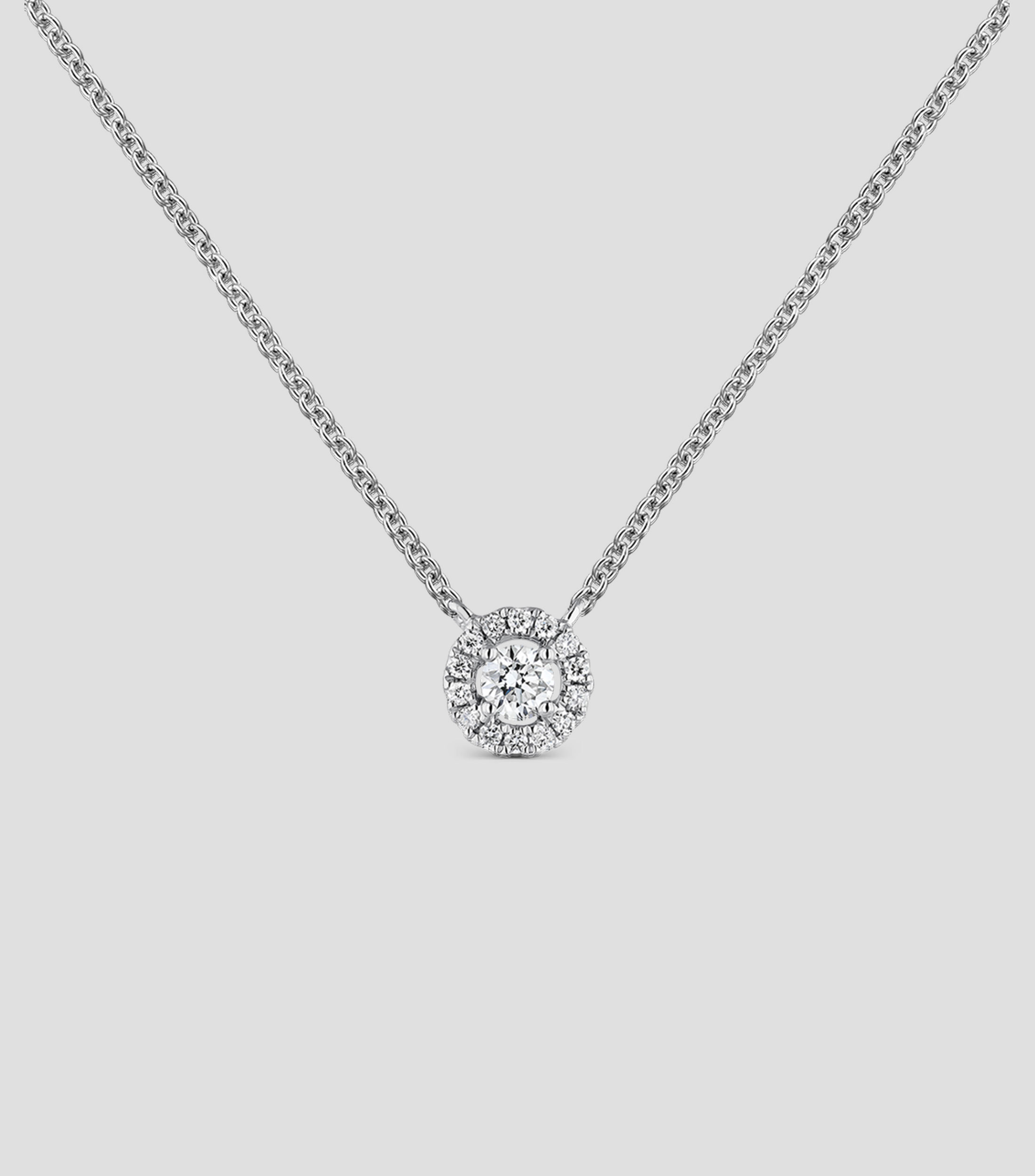 Collar en oro blanco de 18 Kts con diamantes Mujer