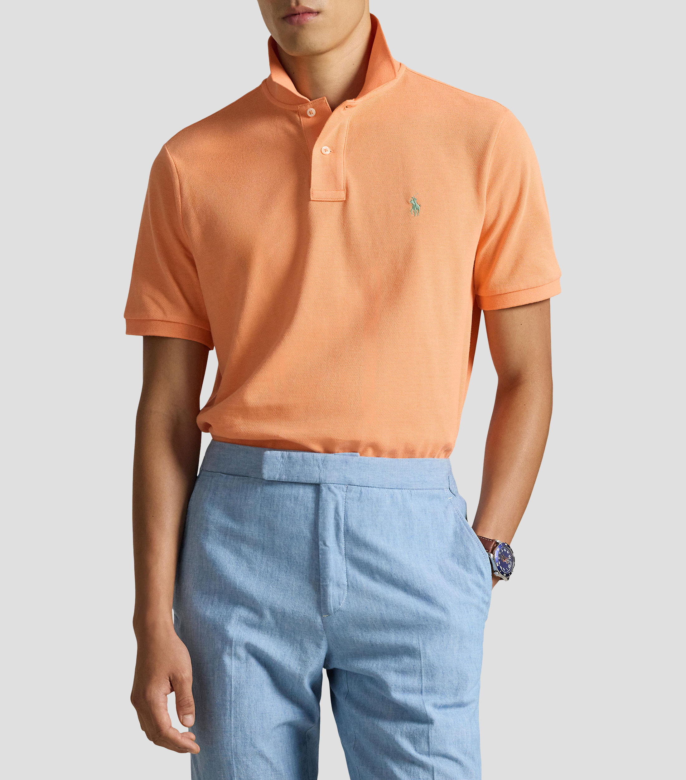 Playera tipo polo manga corta lisa Hombre